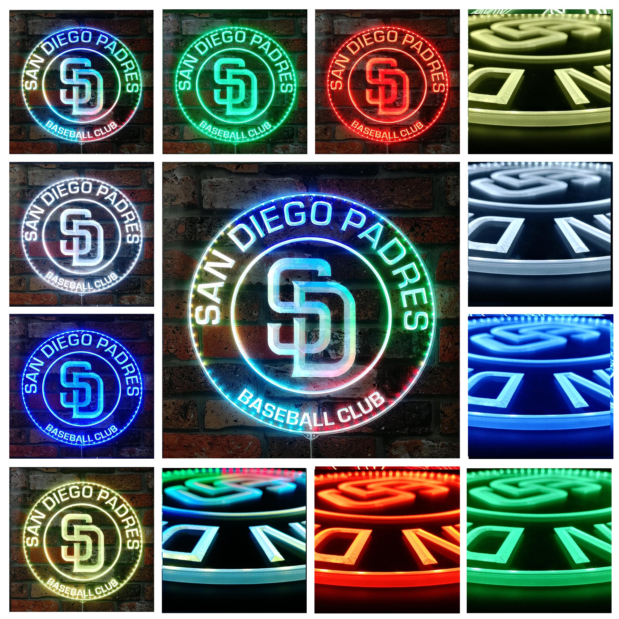 San Diego Padres Neon RGB Edge Lit LED Sign