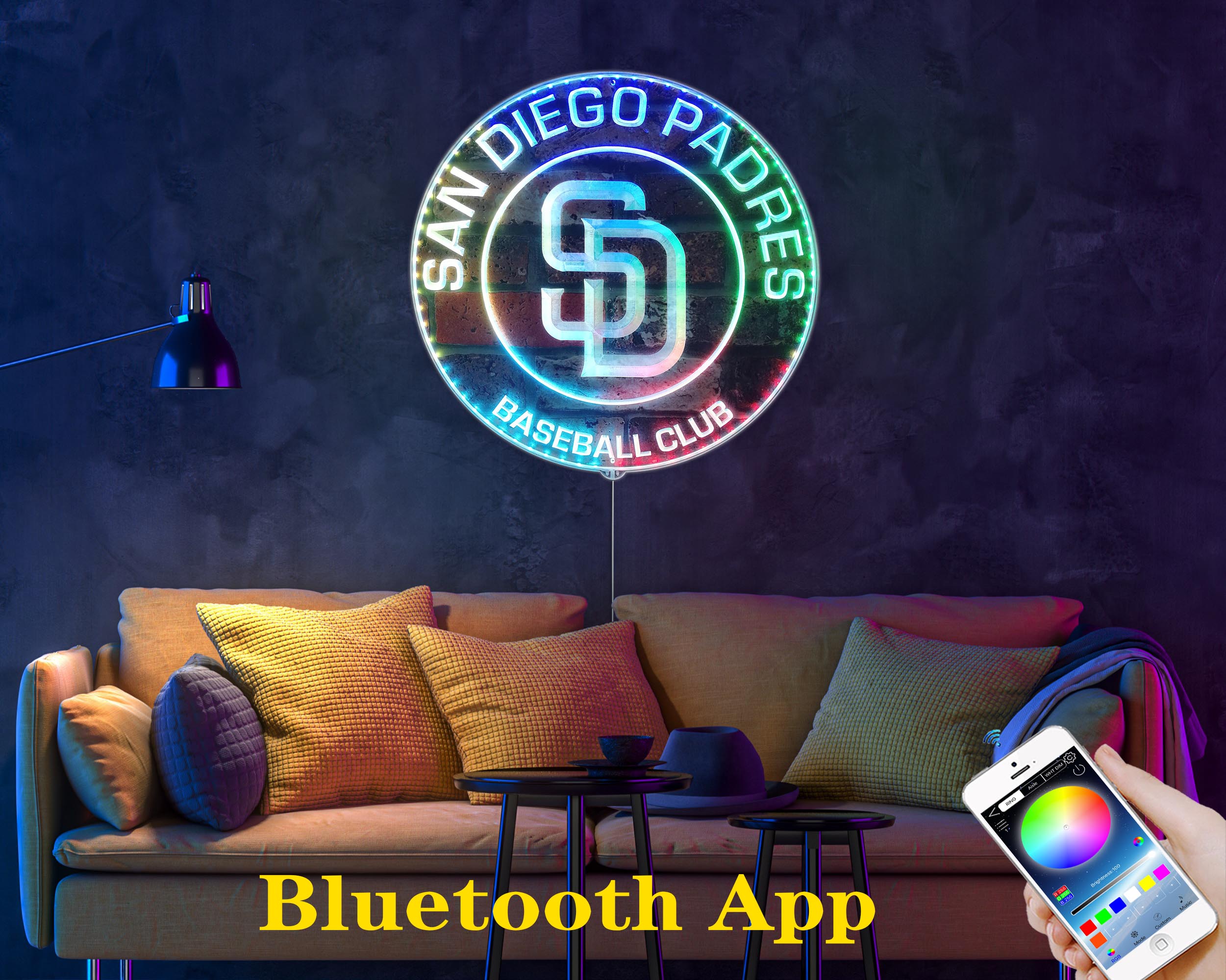 San Diego Padres Dynamic RGB Edge Lit LED Sign