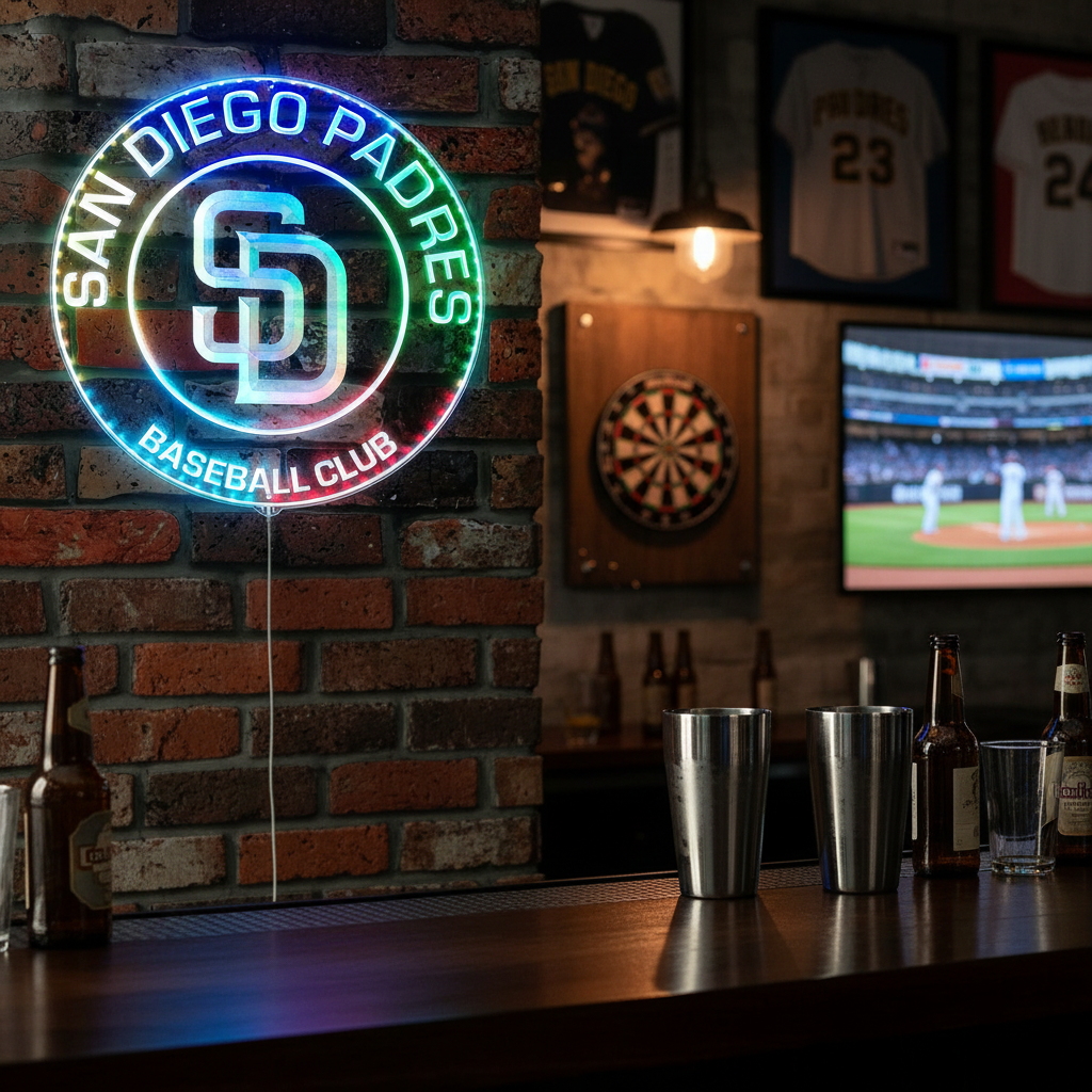 San Diego Padres Neon RGB Edge Lit LED Sign