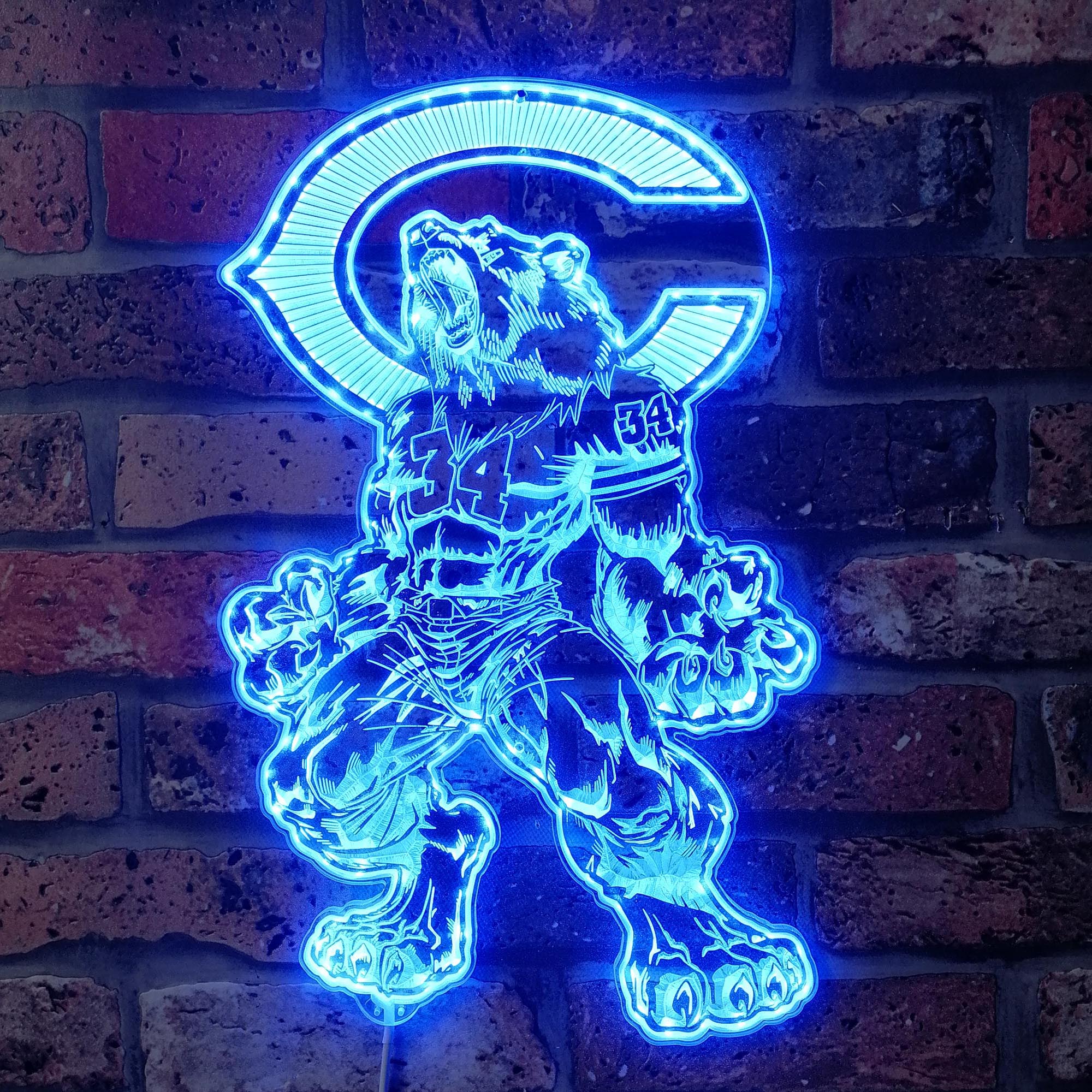 Chicago Bears Walter Payton Dynamic RGB Edge Lit LED Light Sign