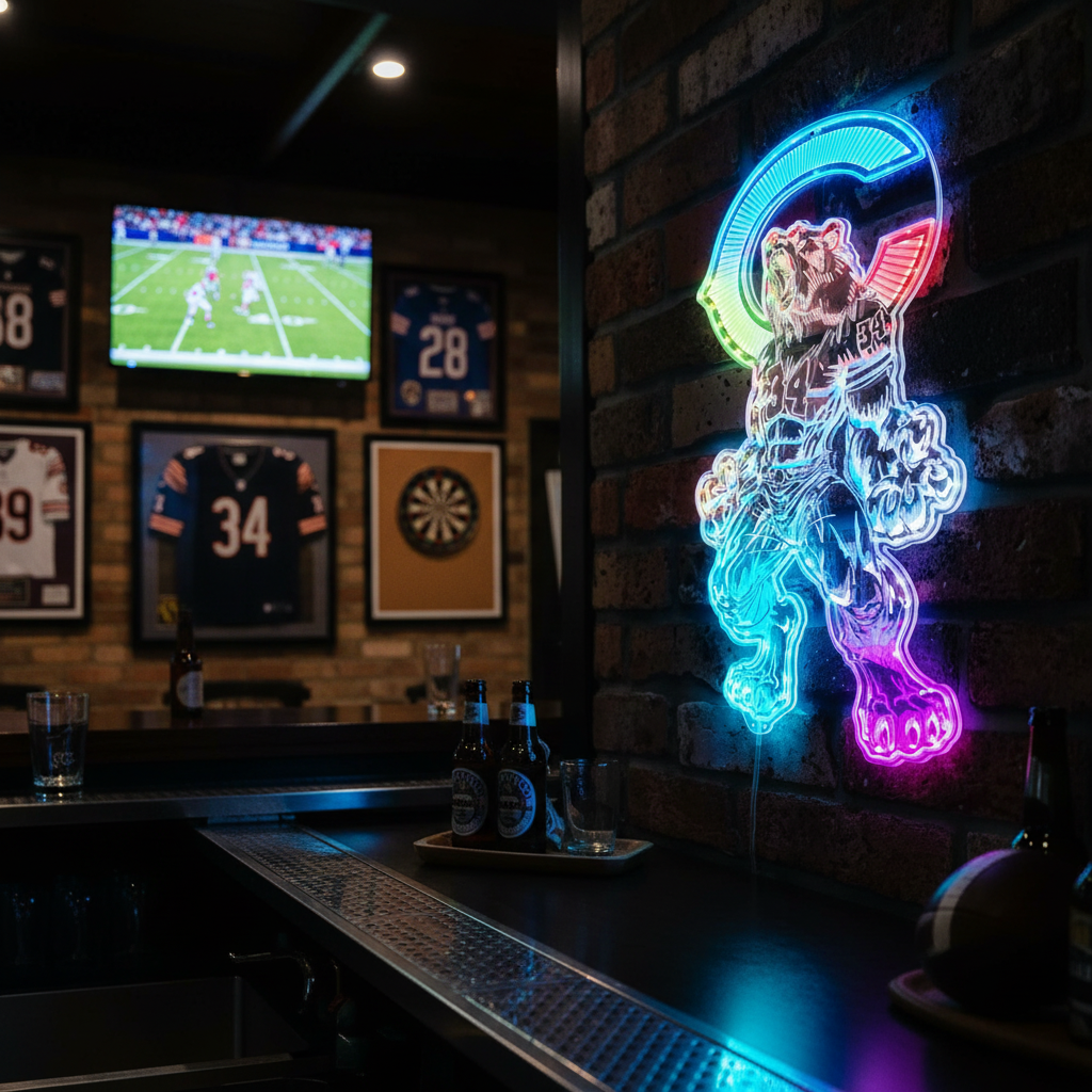 Chicago Bears Walter Payton Neon RGB Edge Lit LED Sign