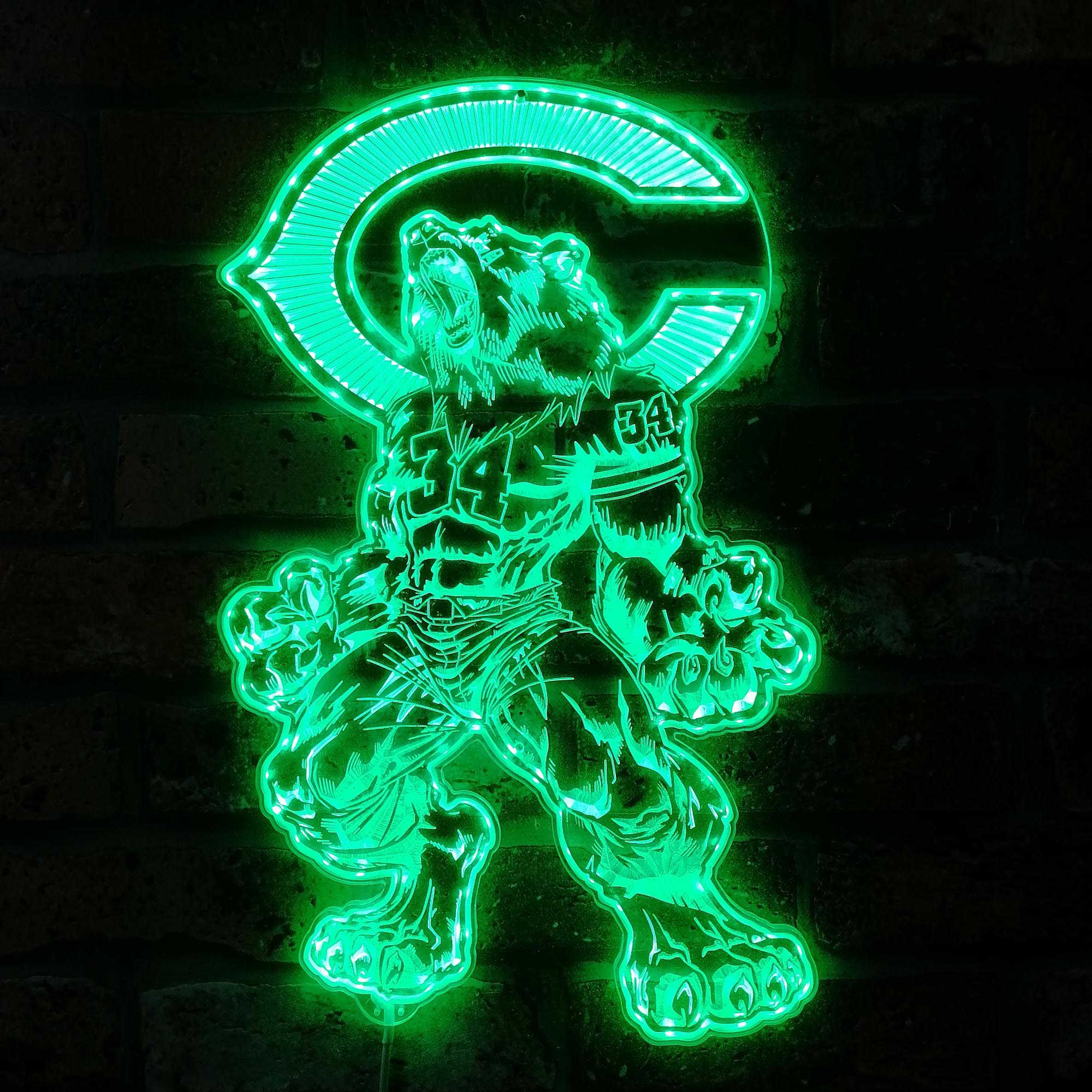 Chicago Bears Walter Payton Dynamic RGB Edge Lit LED Light Sign