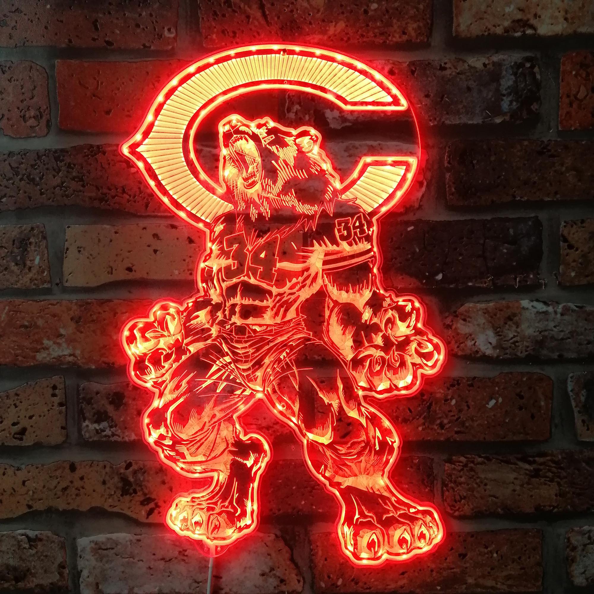 Chicago Bears Walter Payton Dynamic RGB Edge Lit LED Light Sign