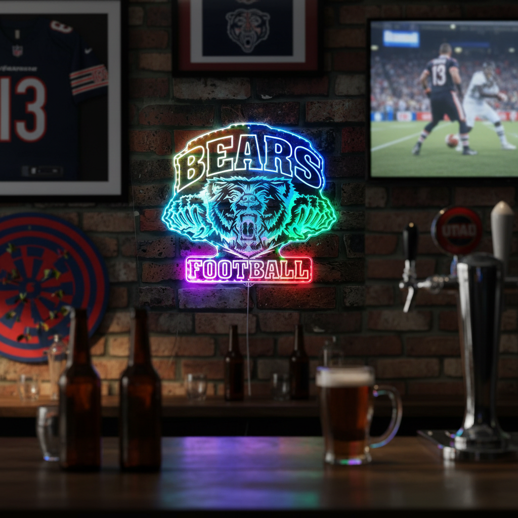 Chicago Bears Neon RGB Edge Lit LED Sign