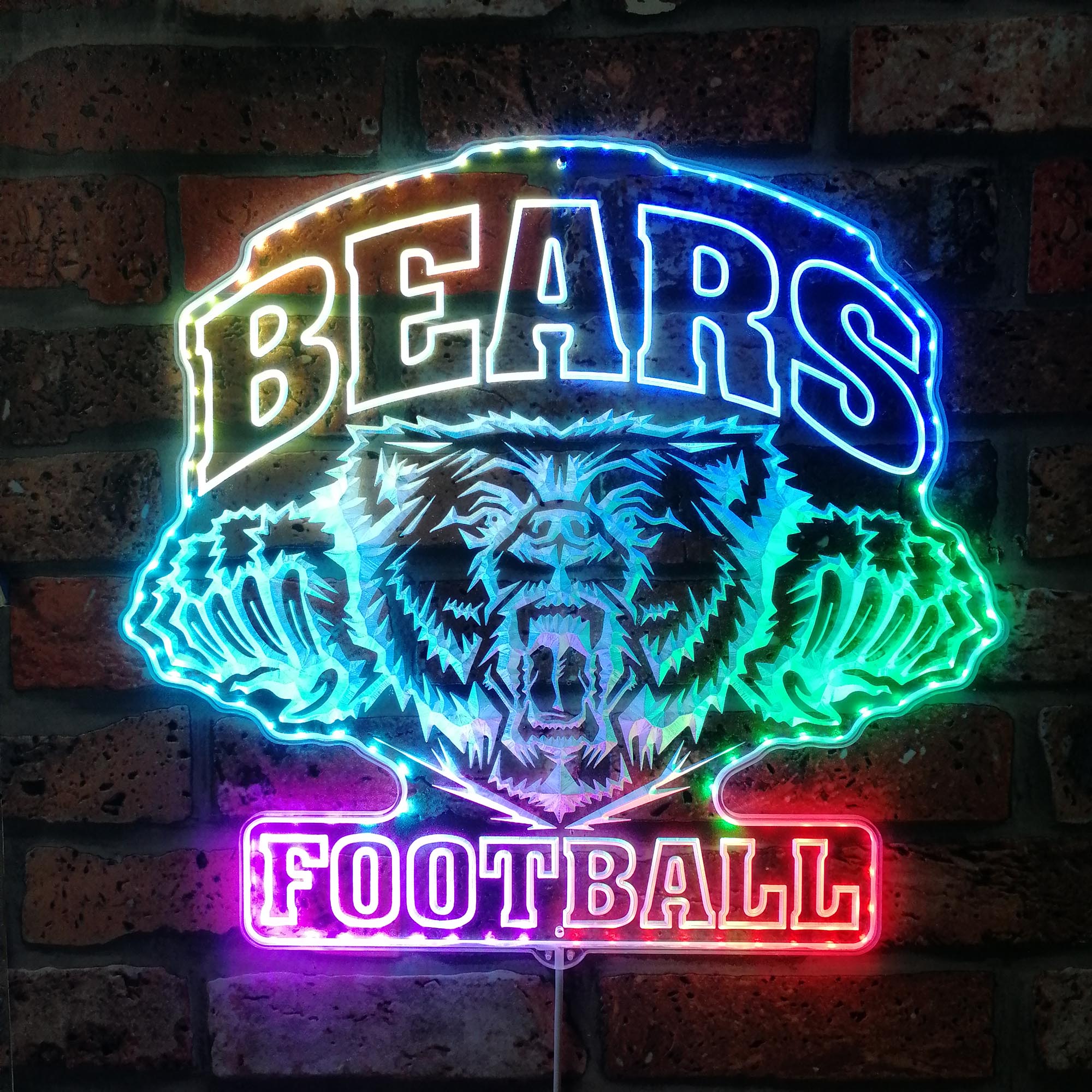 Chicago Bears Dynamic RGB Edge Lit LED Sign