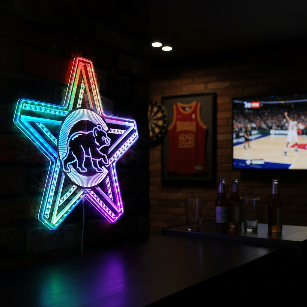 Chicago Cubs Neon RGB Edge Lit LED Sign