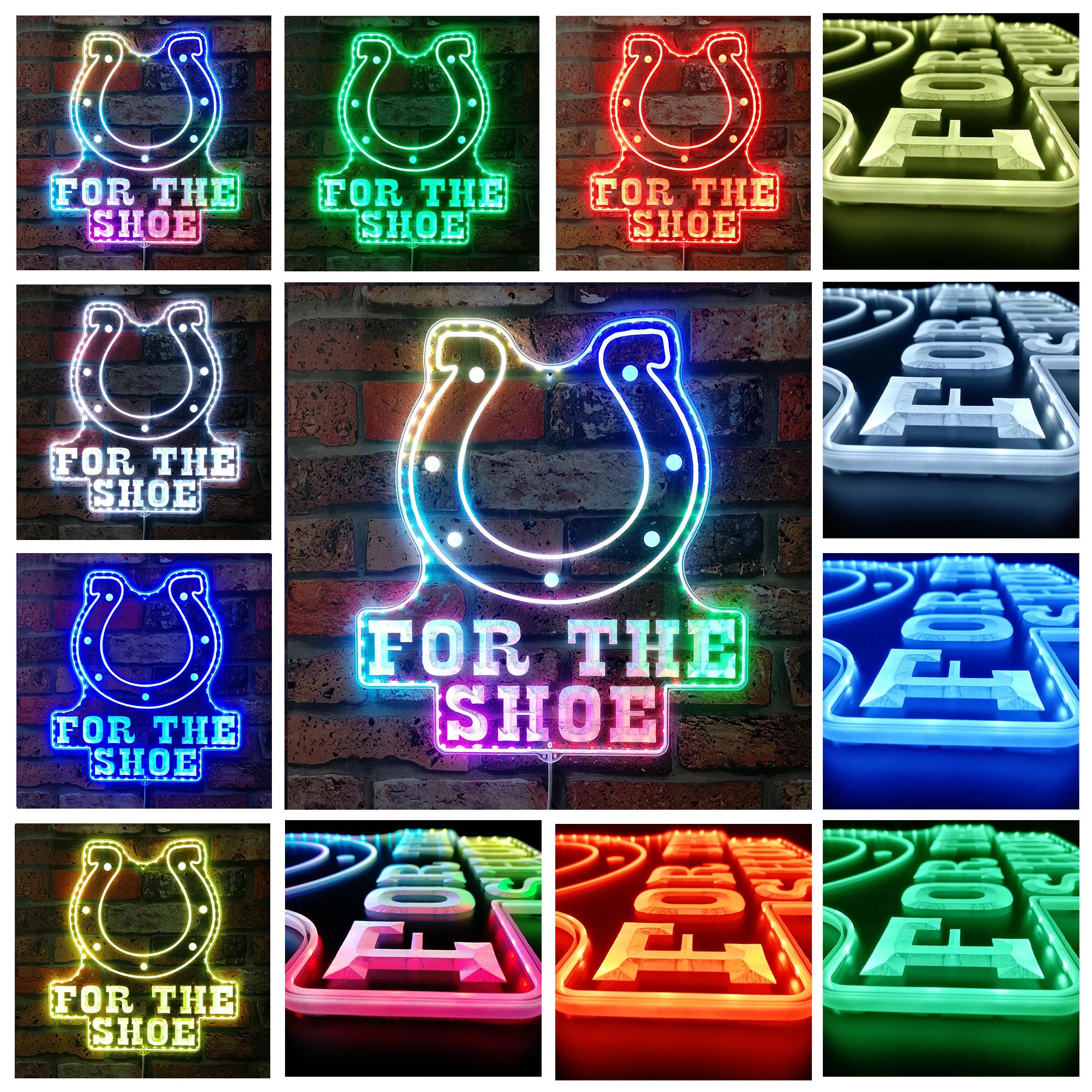 Indianapolis Colts For The Shoe Dynamic RGB Edge Lit LED Sign