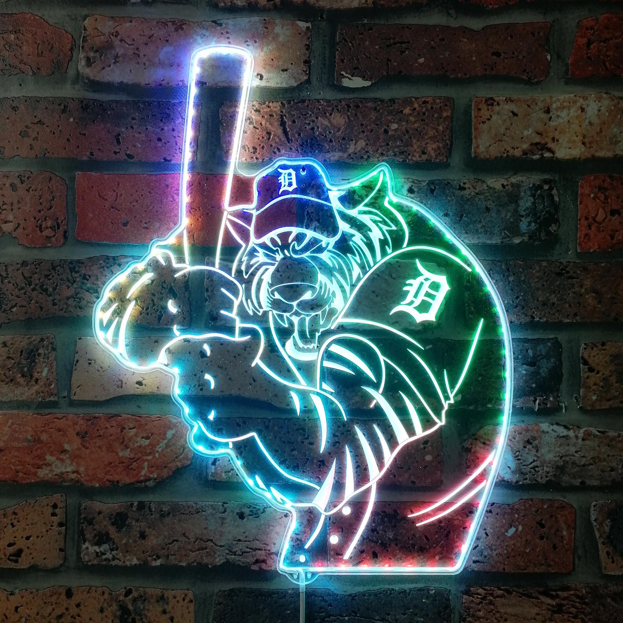 Detroit Tigers Baseball Dynamic RGB Edge Lit LED Sign