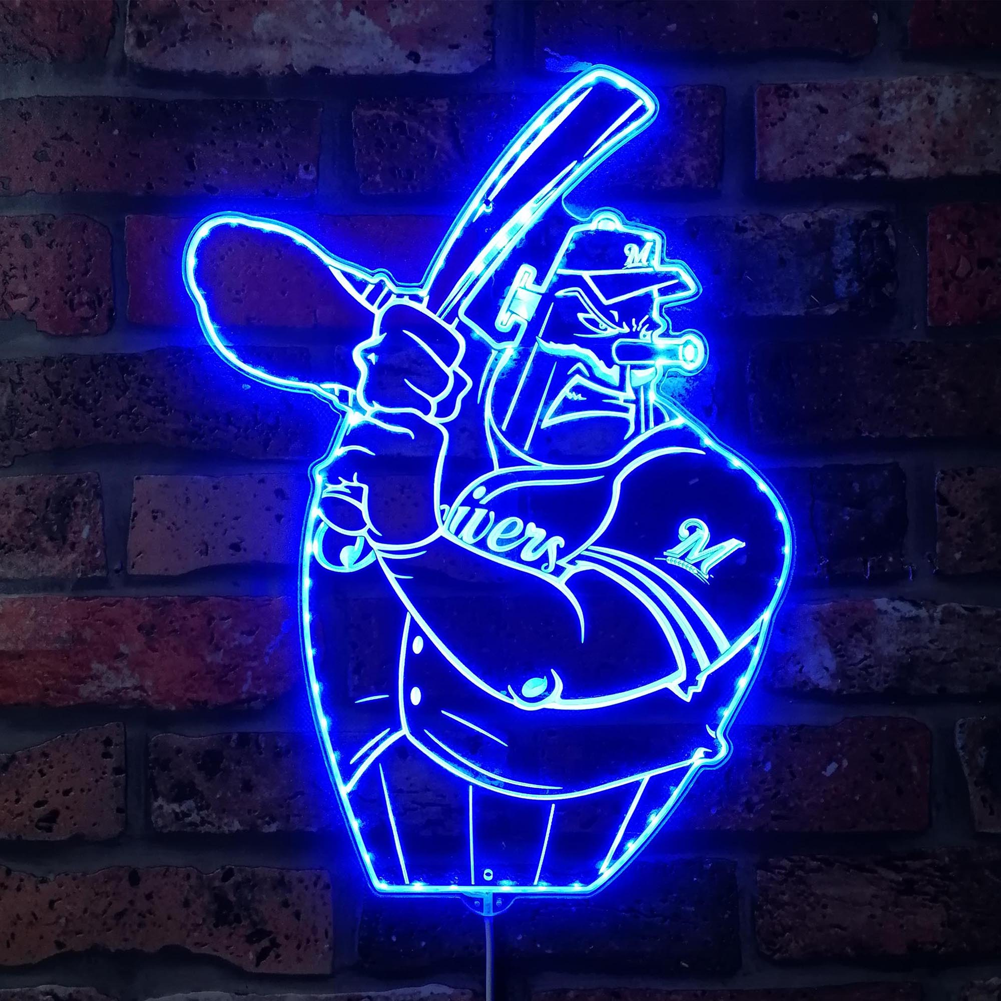 Milwaukee Brewers Baseball Dynamic RGB Edge Lit LED Sign