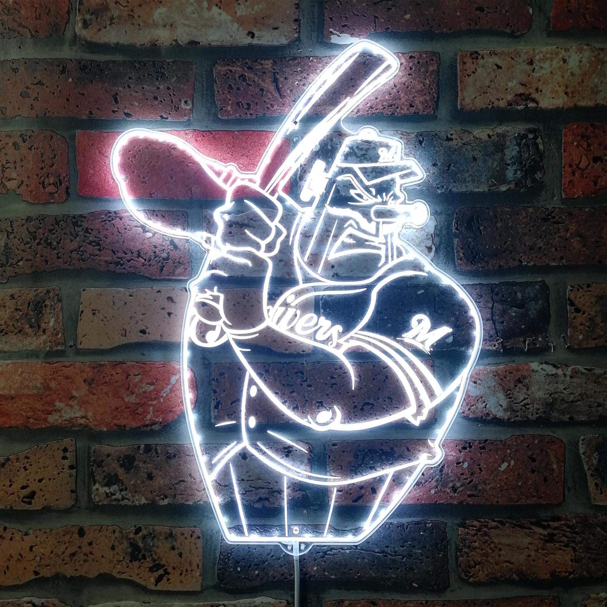 Milwaukee Brewers Baseball Neon RGB Edge Lit LED Sign