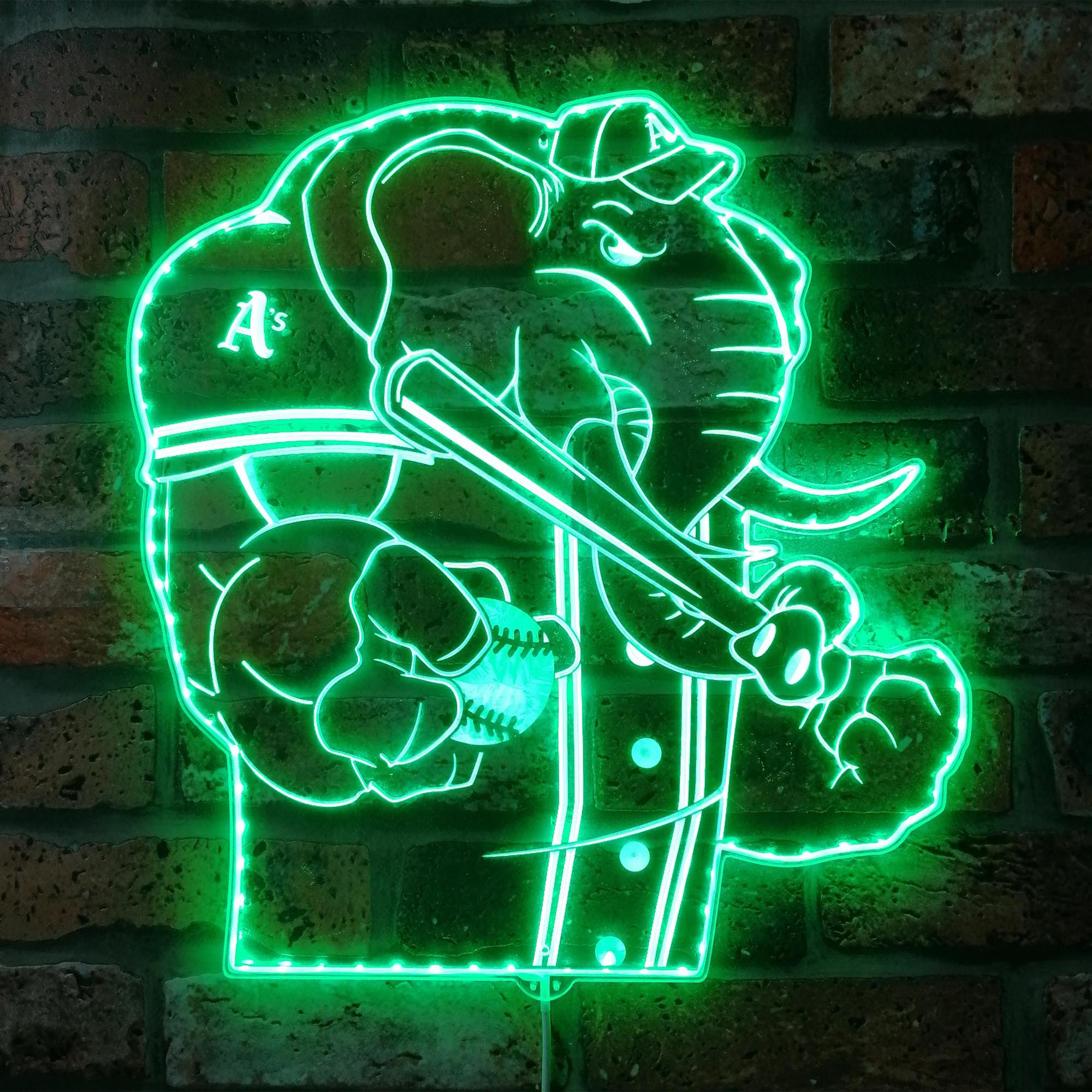Custom Led Baseball Sign Oakland Athletics Baseball Dynamic RGB Edge Lit LED Sign | PROLEDSIGN