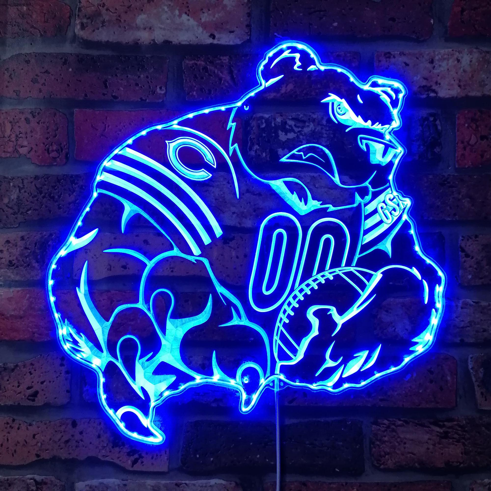 Chicago Bears NFL Dynamic RGB Edge Lit LED Sign