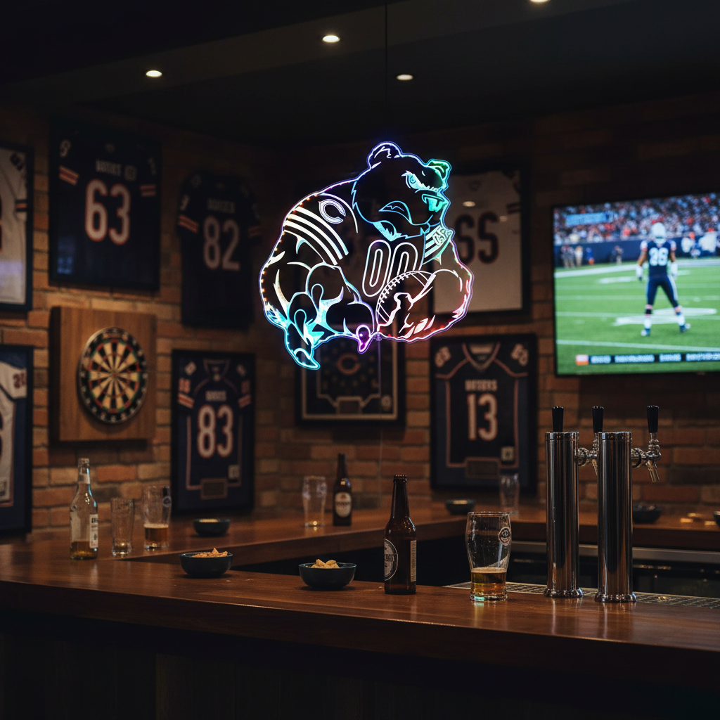 Chicago Bears NFL Neon RGB Edge Lit LED Sign