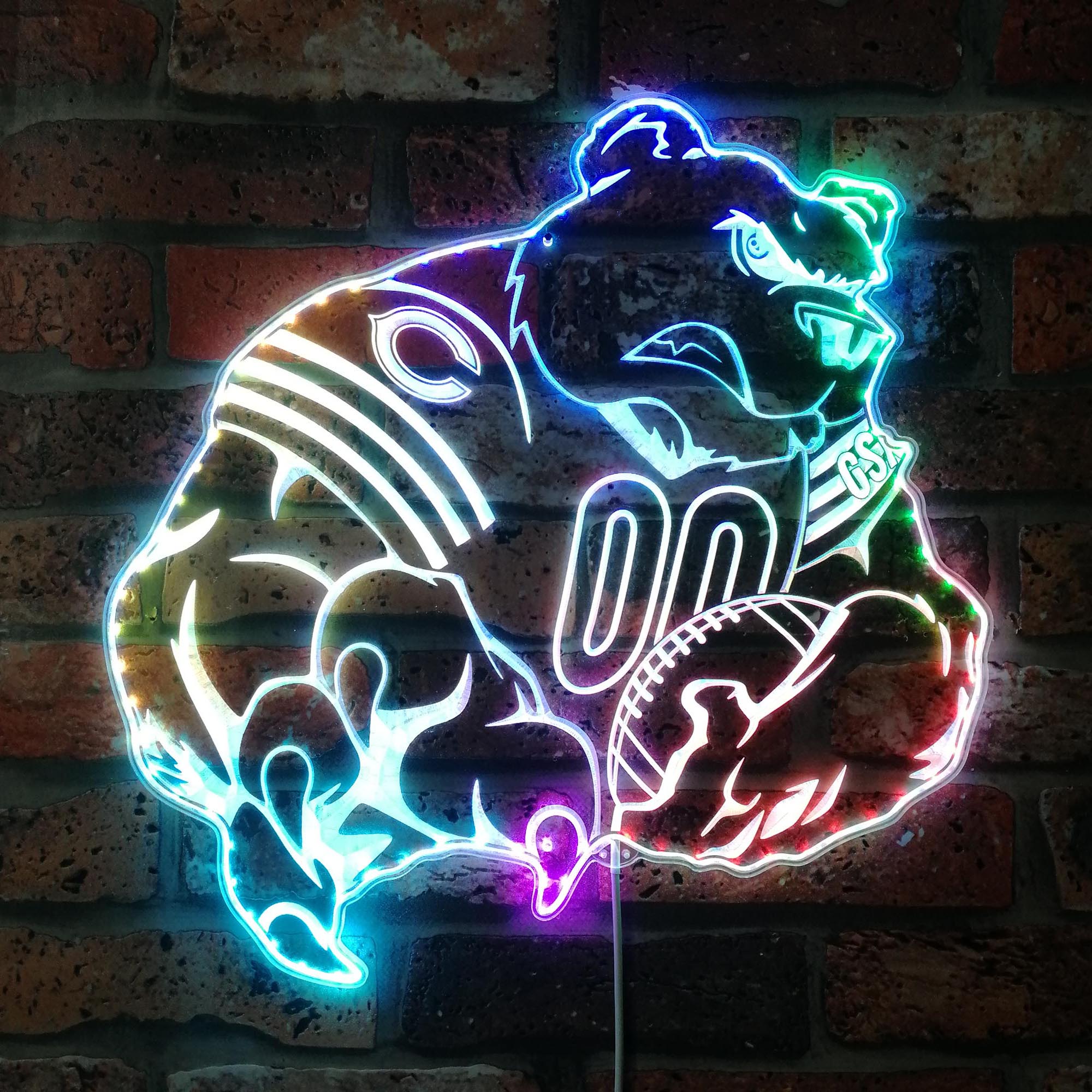 Chicago Bears NFL Dynamic RGB Edge Lit LED Sign