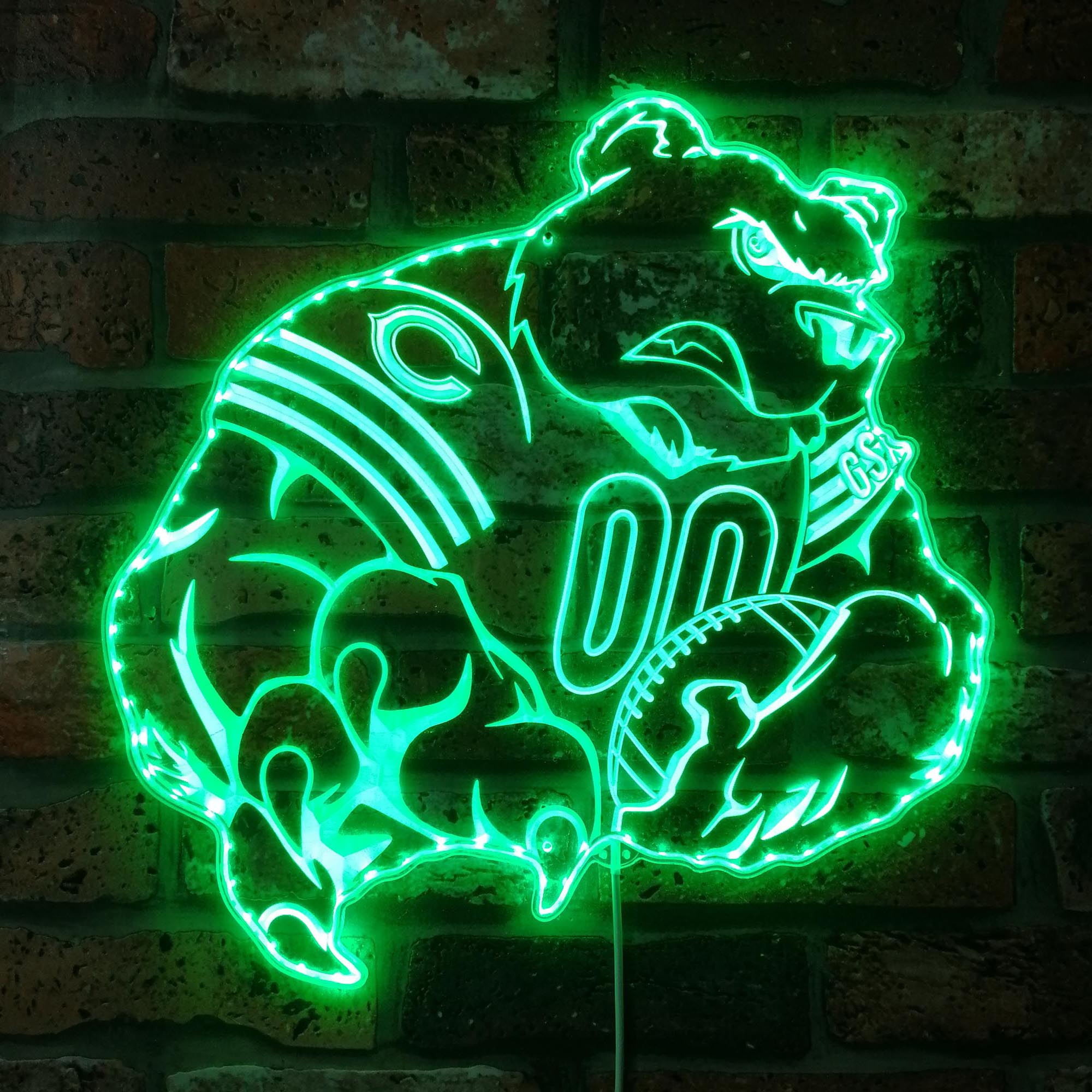 Chicago Bears NFL Dynamic RGB Edge Lit LED Sign