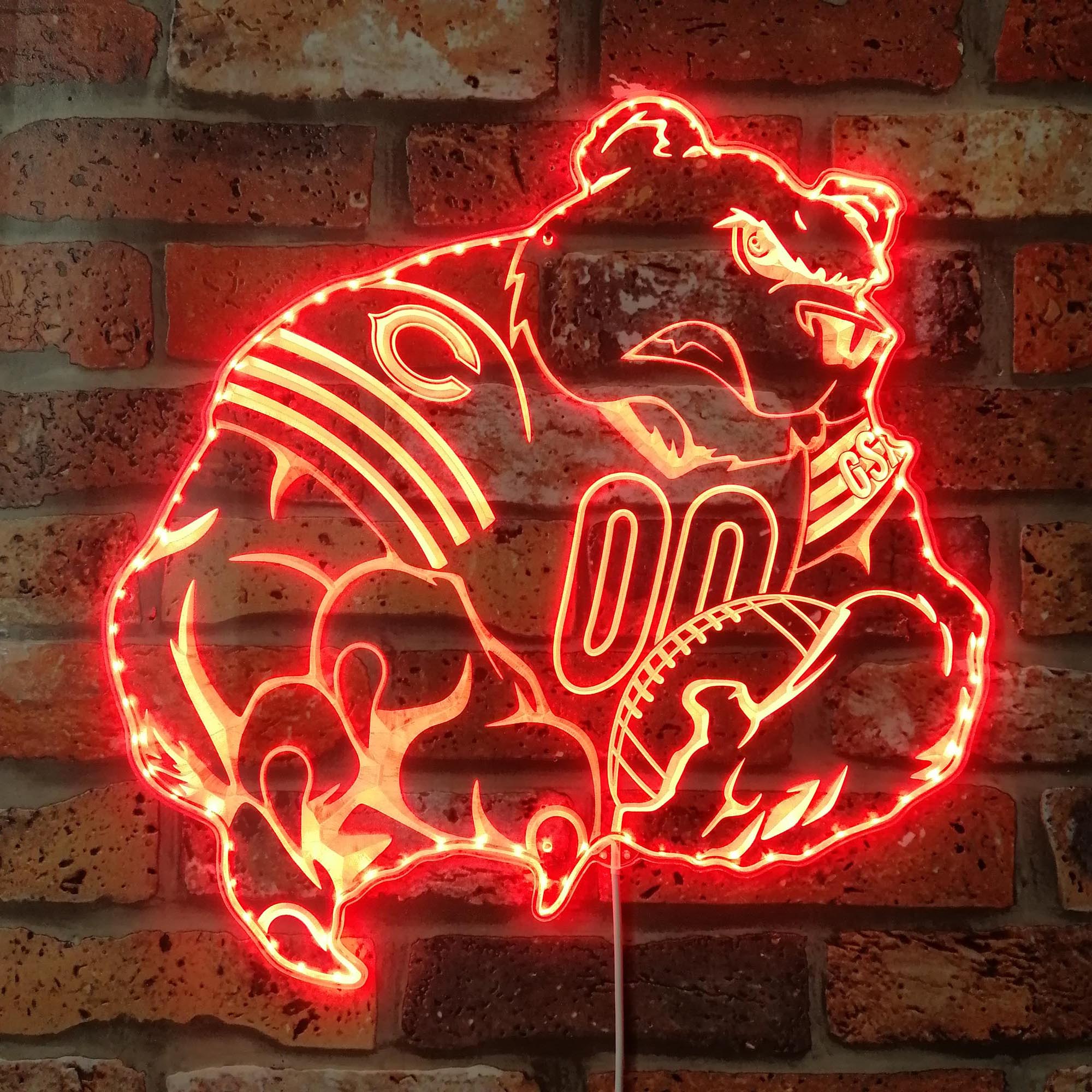 Chicago Bears NFL Dynamic RGB Edge Lit LED Light Sign