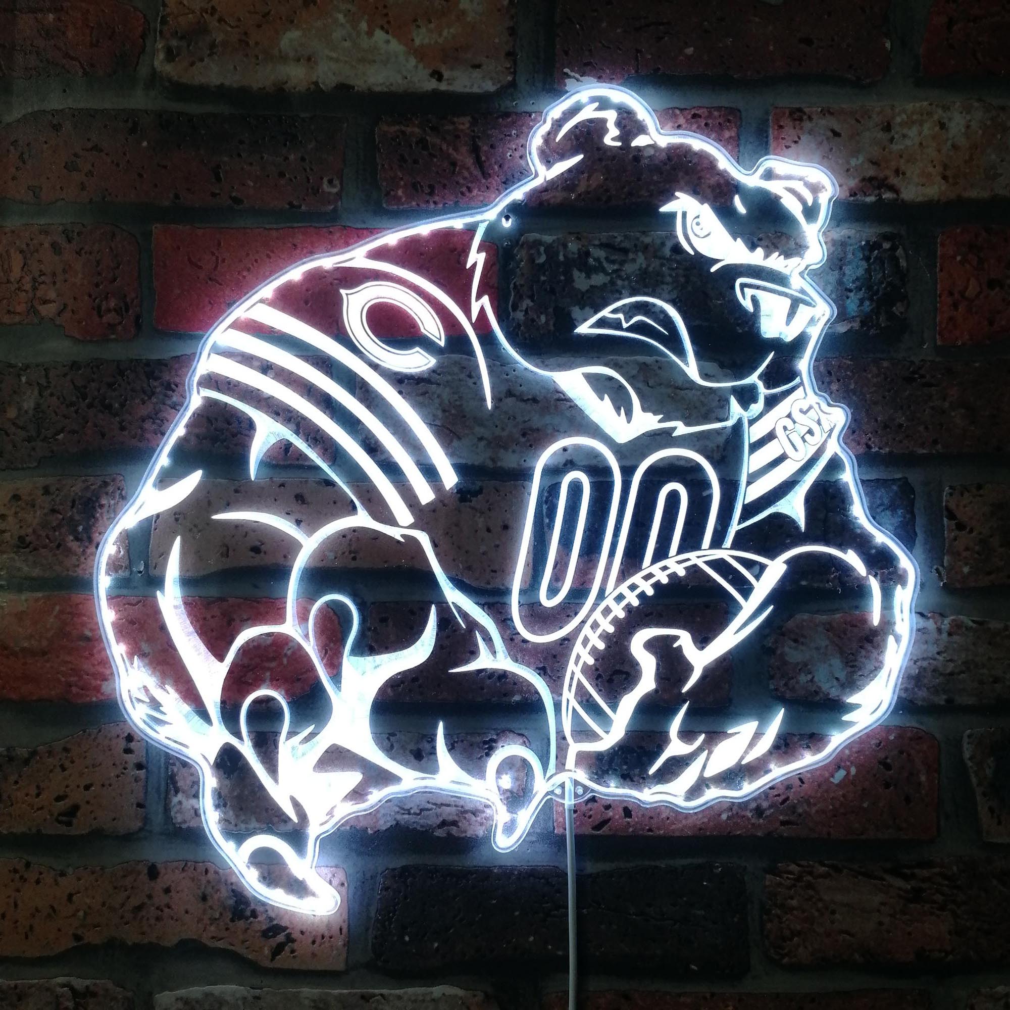 Chicago Bears NFL Dynamic RGB Edge Lit LED Sign