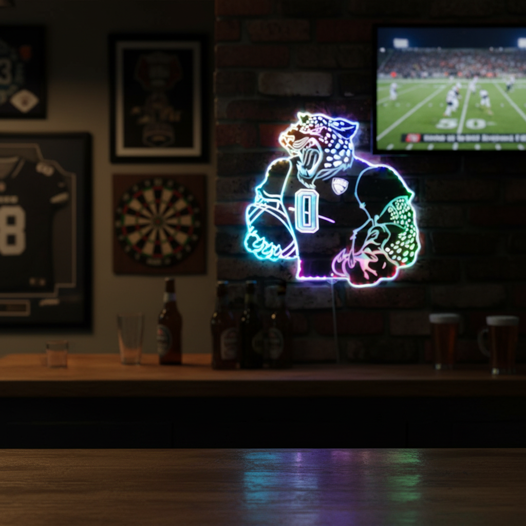 Jacksonville Jaguars NFL Neon RGB Edge Lit LED Sign