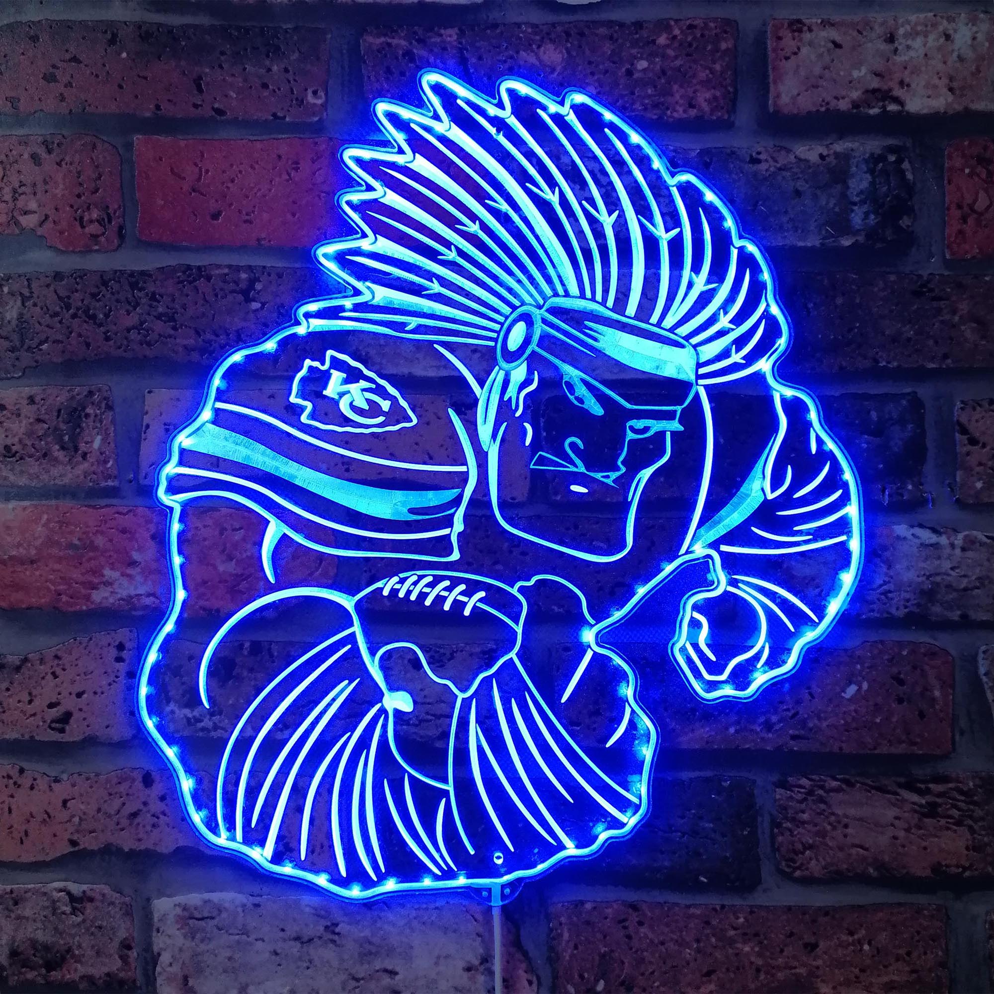 Kansas City Chiefs NFL Dynamic RGB Edge Lit Led Light Sign