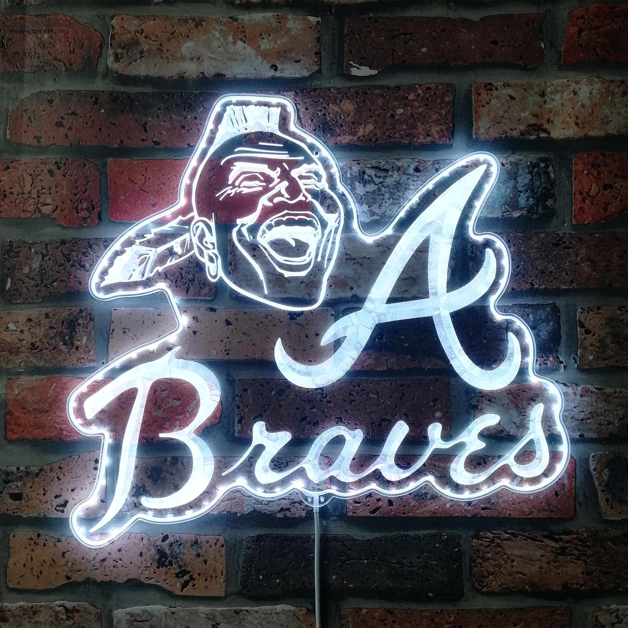 Atlanta Braves Screaming Indian Dynamic RGB Edge Lit LED Sign