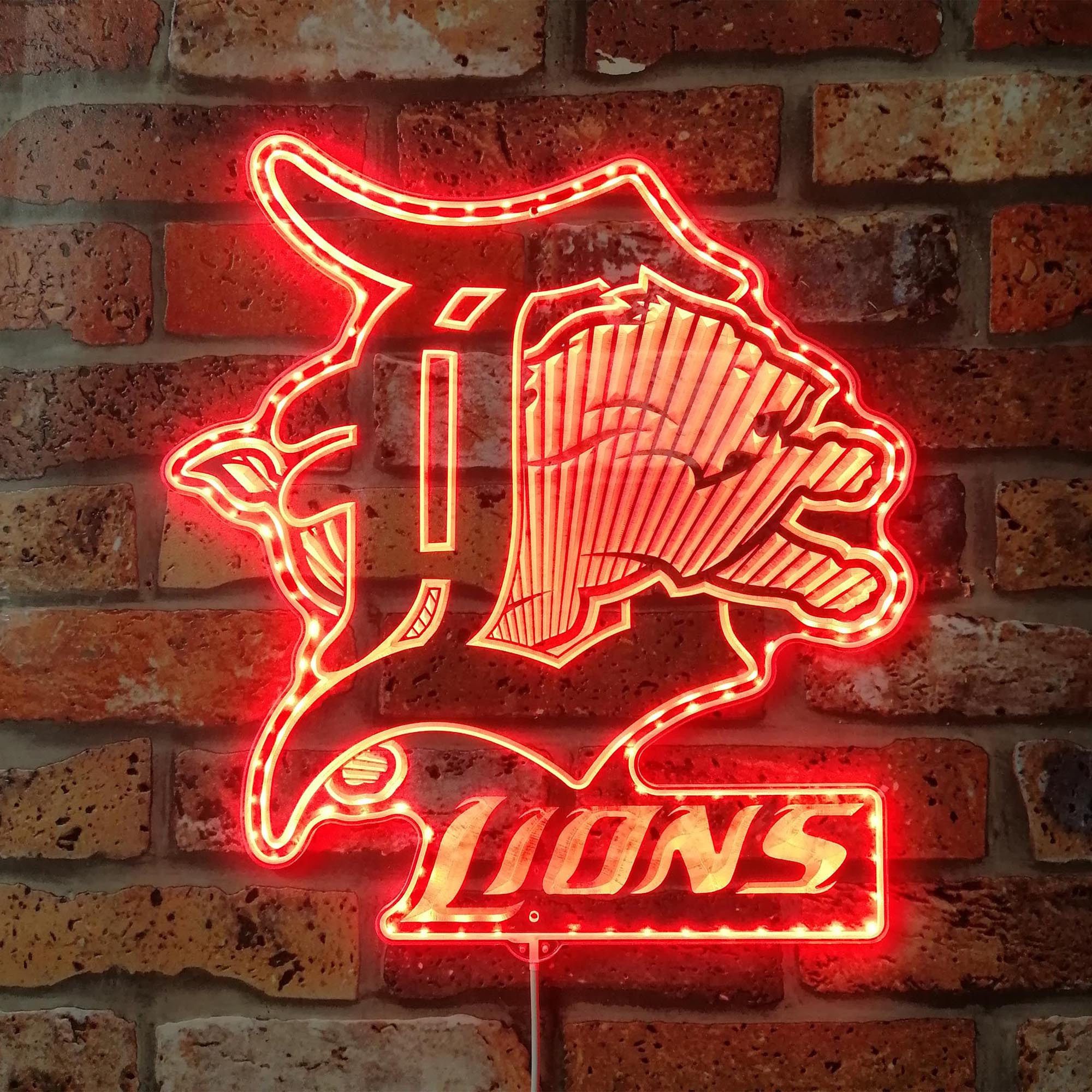 Detroit Lions Dynamic RGB Edge Lit LED Sign