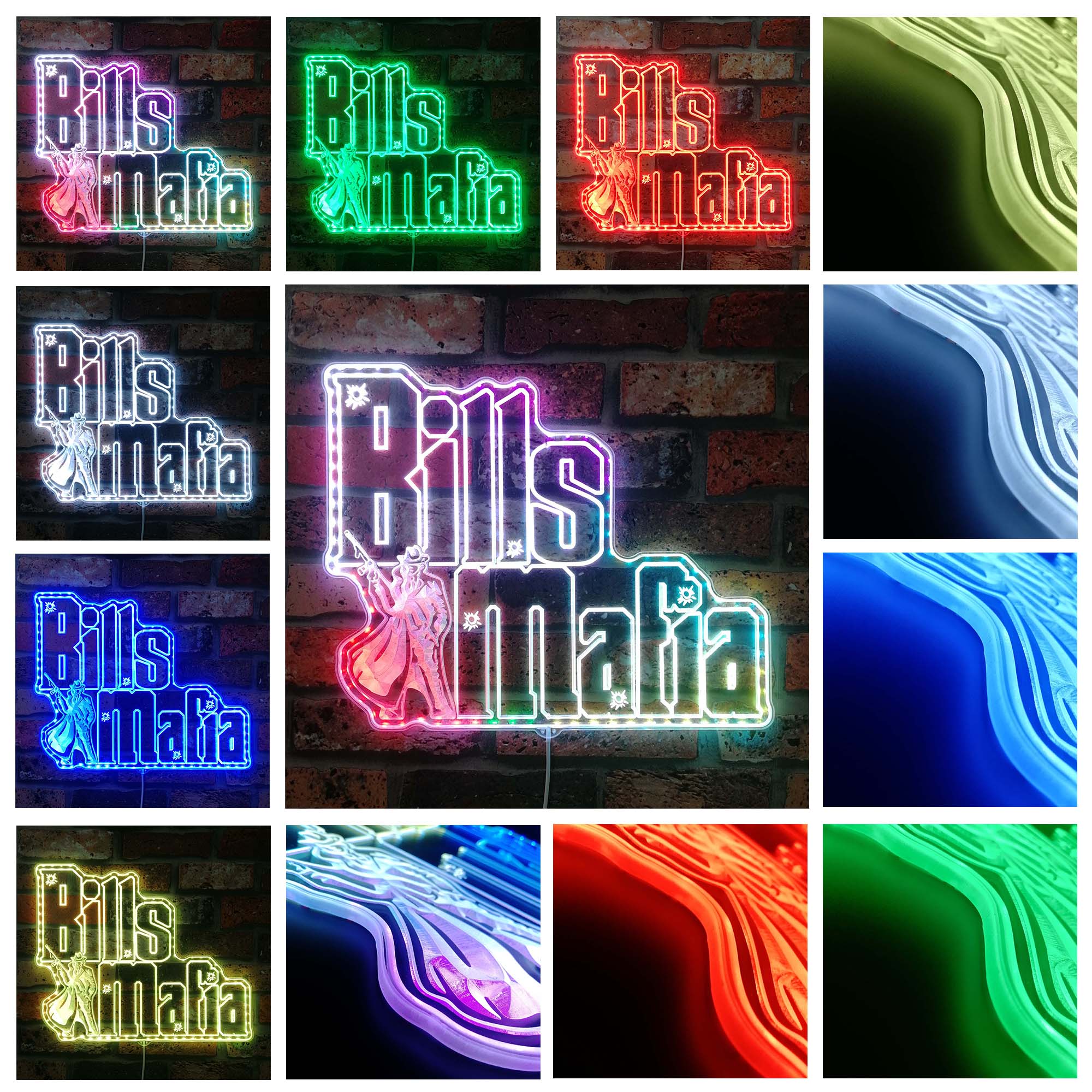 Buffalo Bills Mifia Dynamic RGB Edge Lit LED Sign