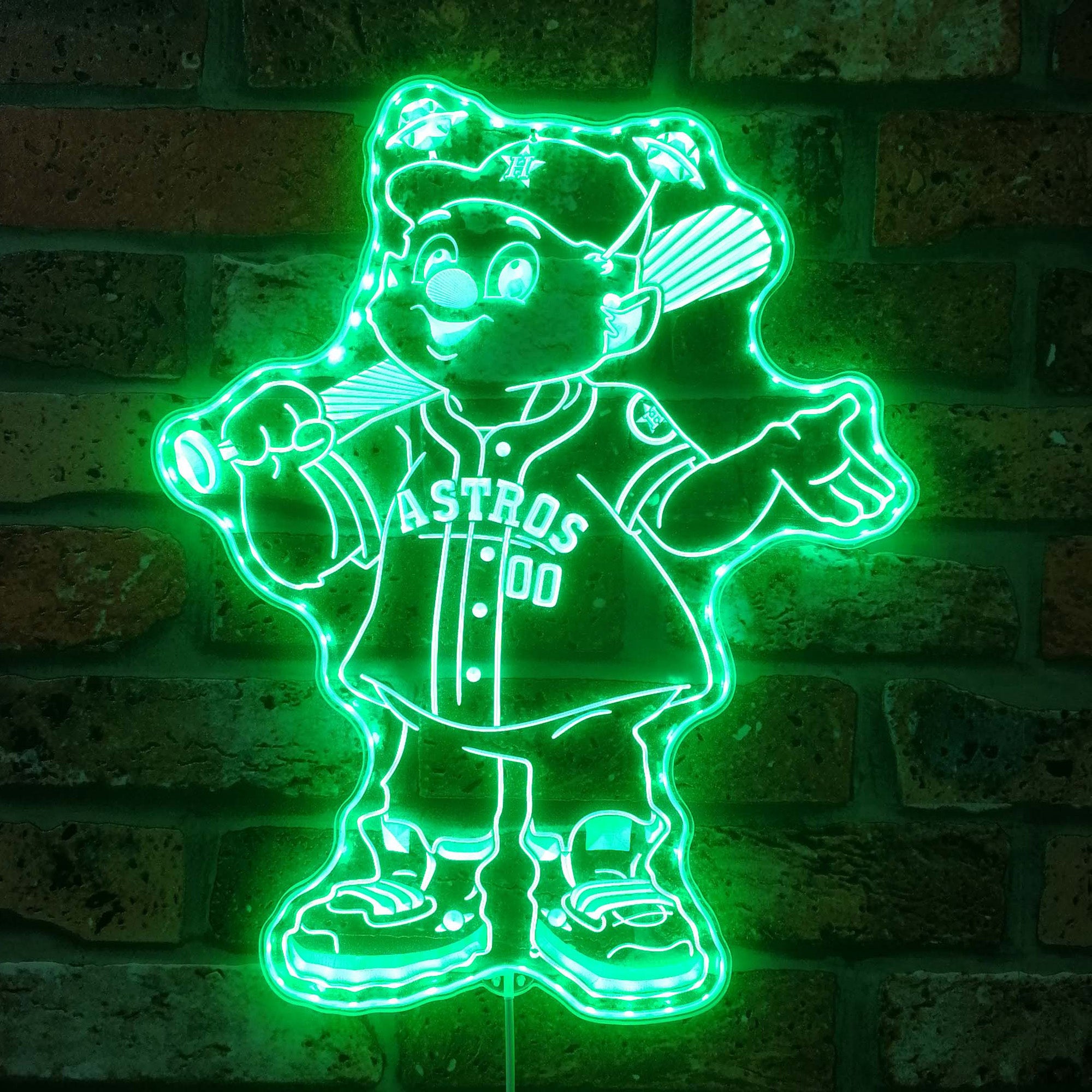 Houston Astros mlb logo Dynamic RGB Edge Lit LED Sign