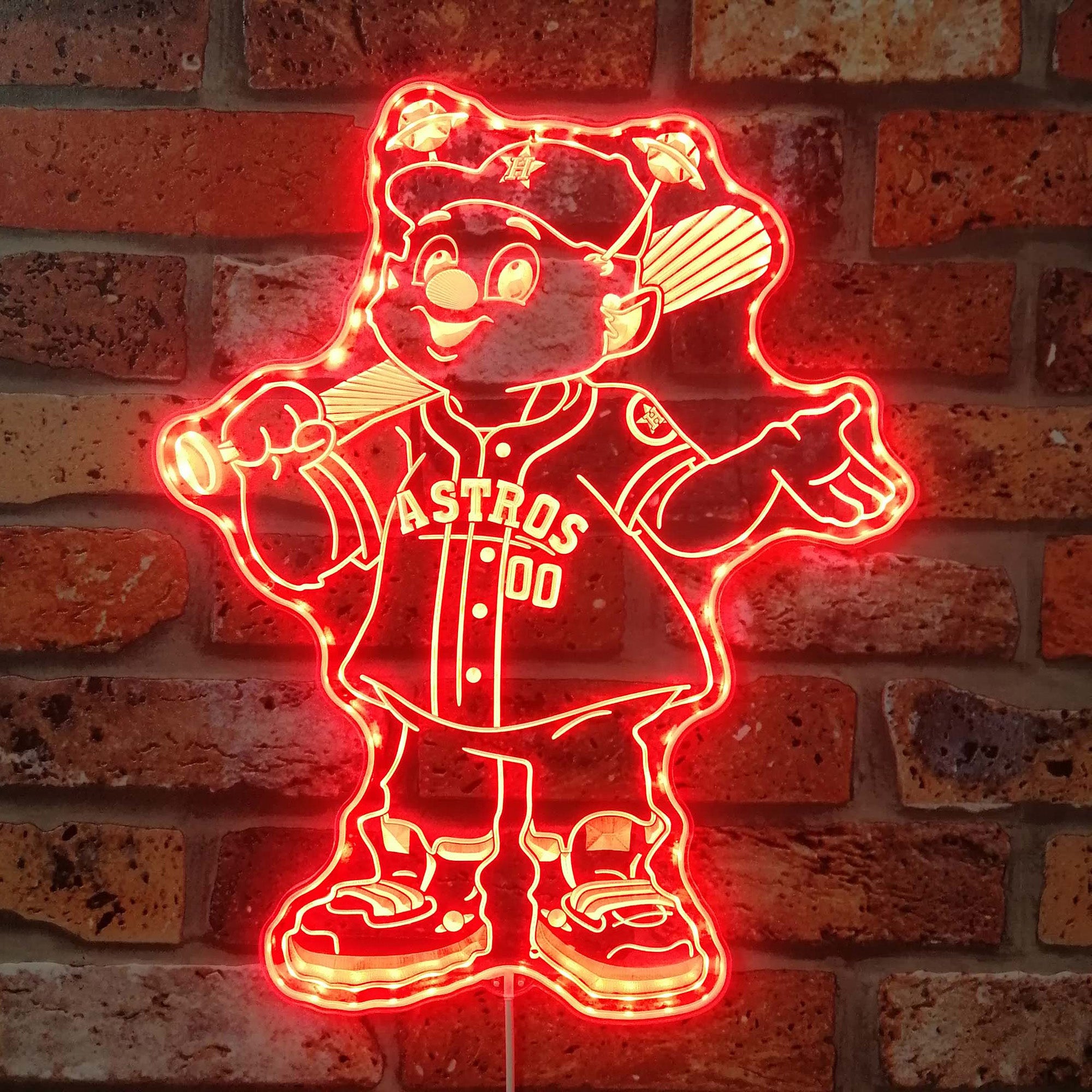 Houston Astros mlb logo Dynamic RGB Edge Lit LED Sign