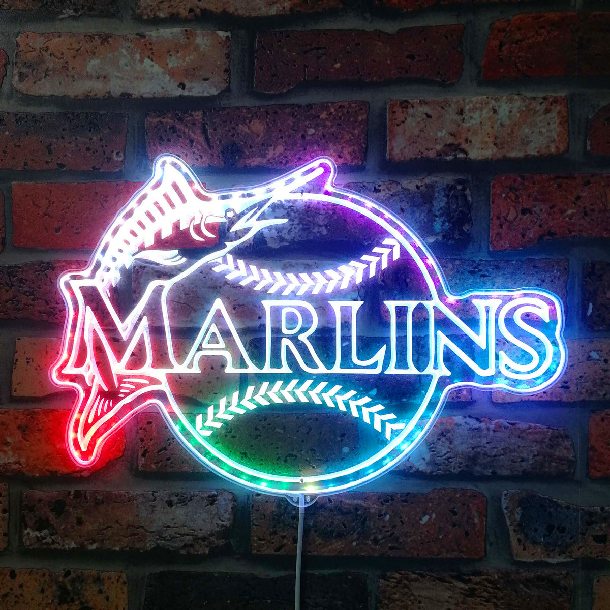 Miami Marlins Dynamic RGB Edge Lit LED Sign | PROLEDSIGN