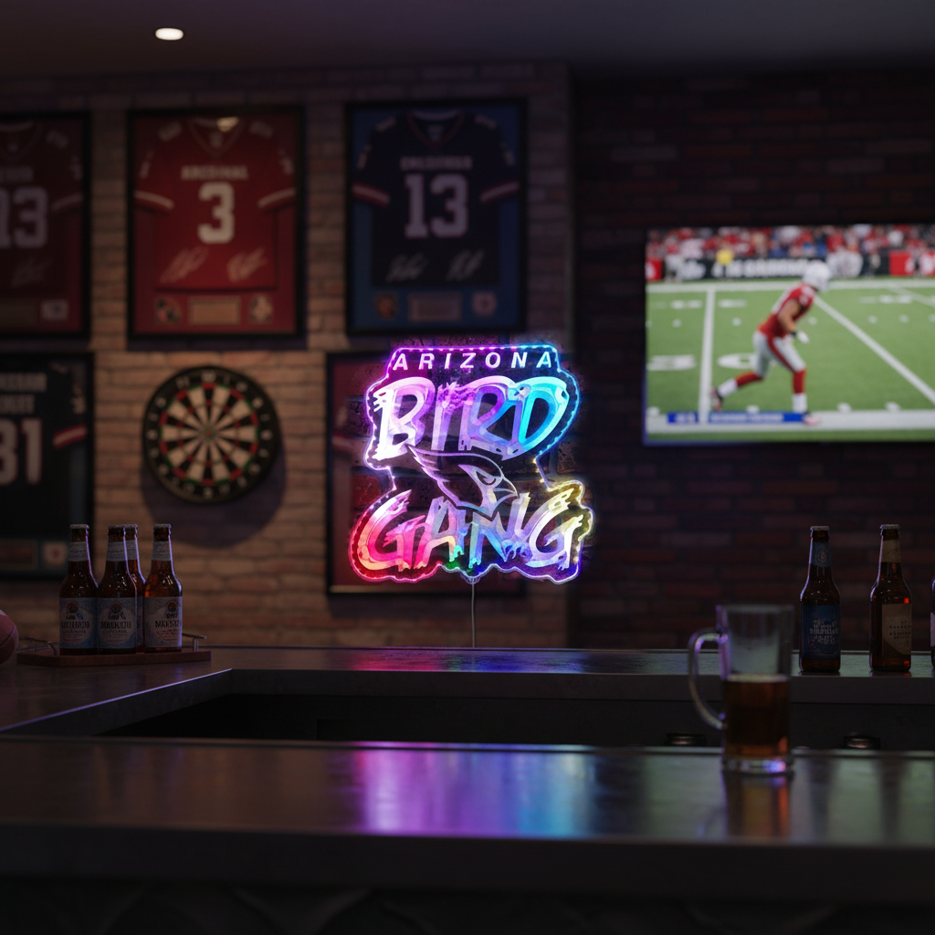 Arizona Cardinals BIRD GANG Neon RGB Edge Lit LED Sign