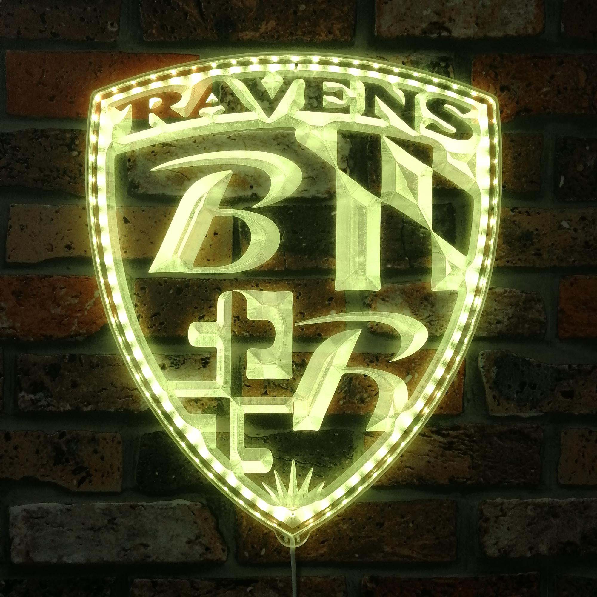 Baltimore Ravens Bar Dynamic RGB Edge Lit LED Sign