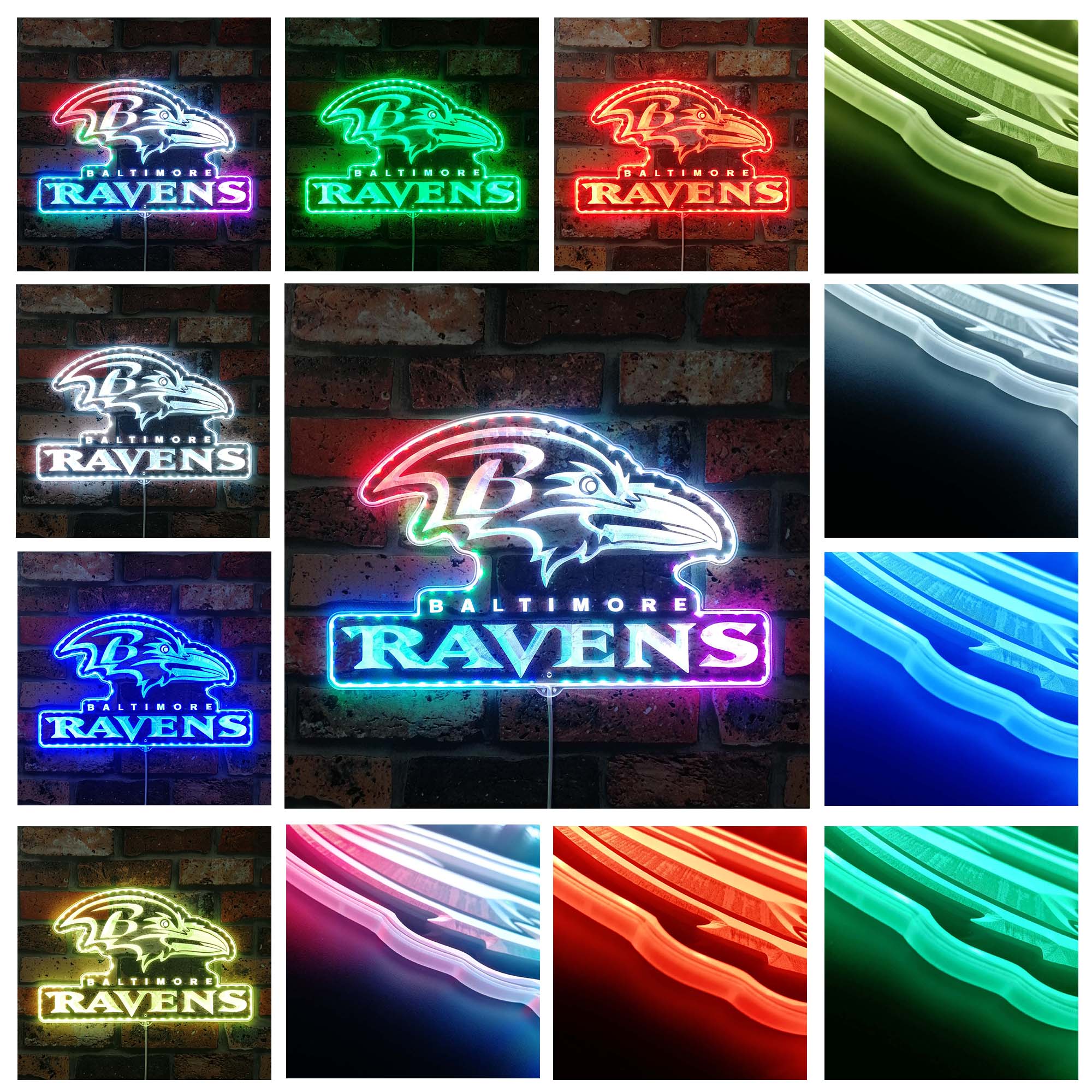 Baltimore Ravens Bar Dynamic RGB Edge Lit LED Sign