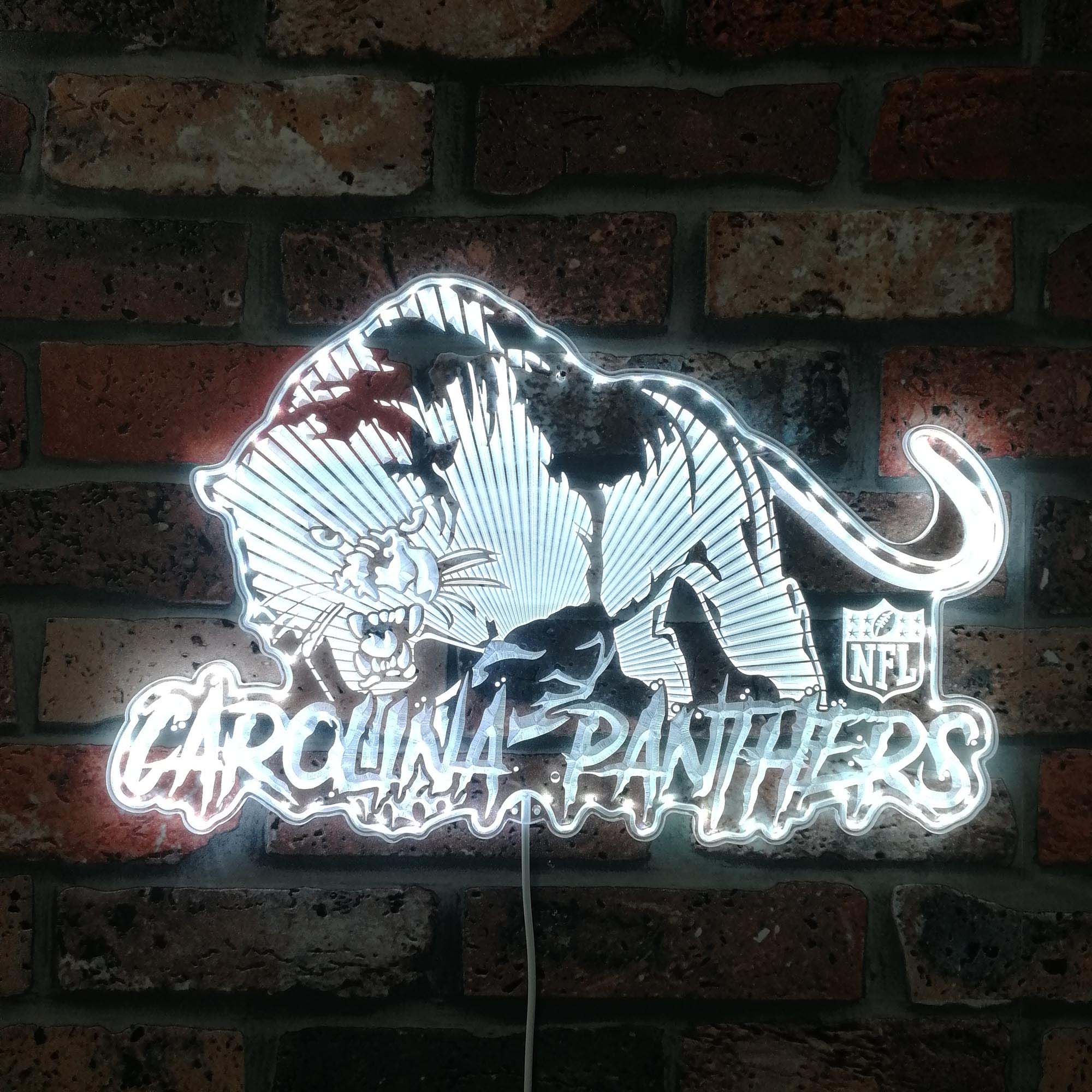 Carolina Panthers PANTHER on the Prowl Dynamic RGB Edge Lit LED Sign