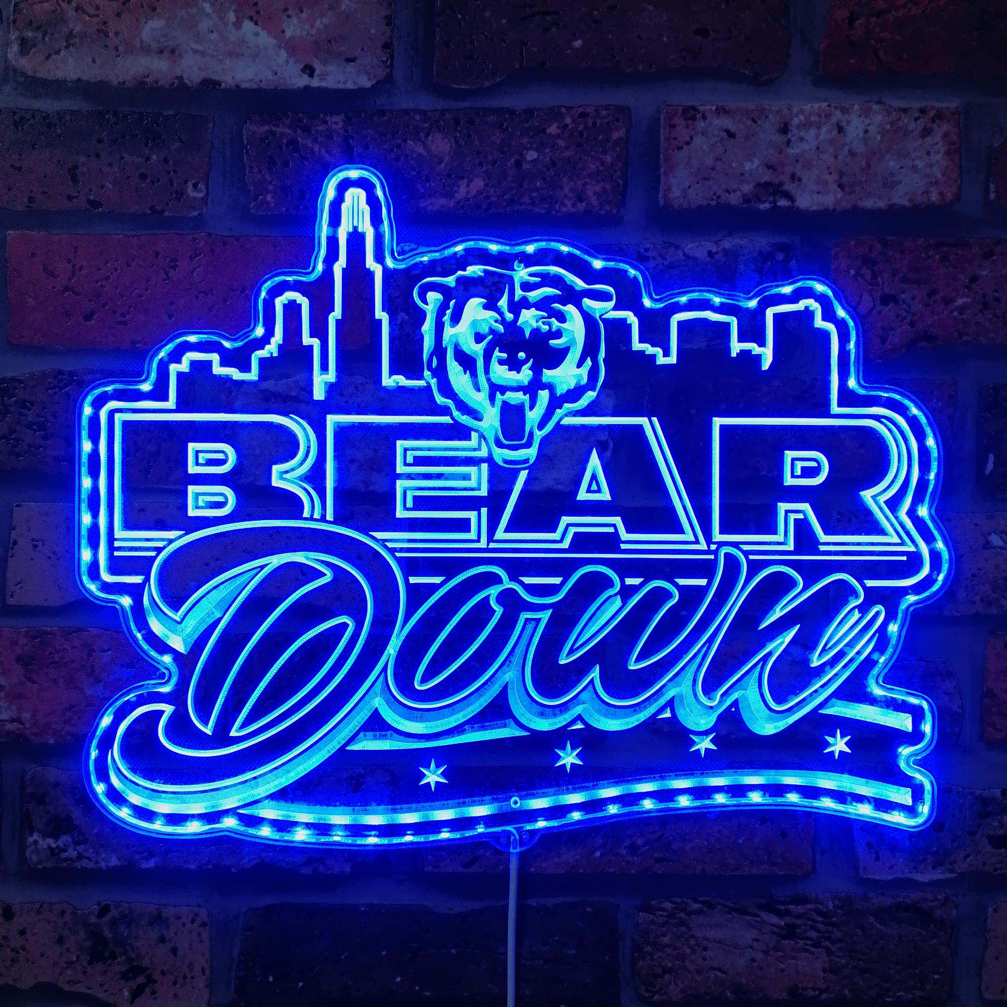 Chicago Bears Skyline Dynamic RGB Edge Lit LED Sign