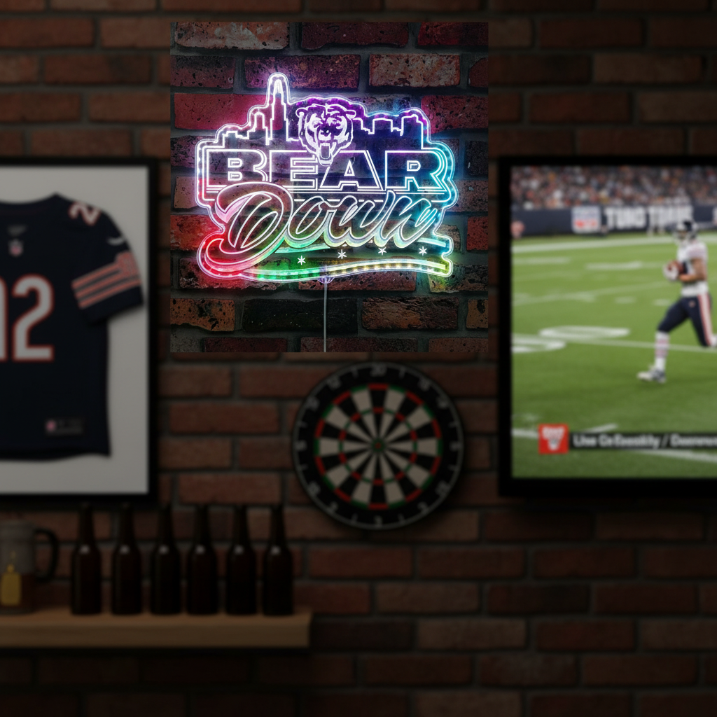Chicago Bears Skyline Neon RGB Edge Lit LED Sign