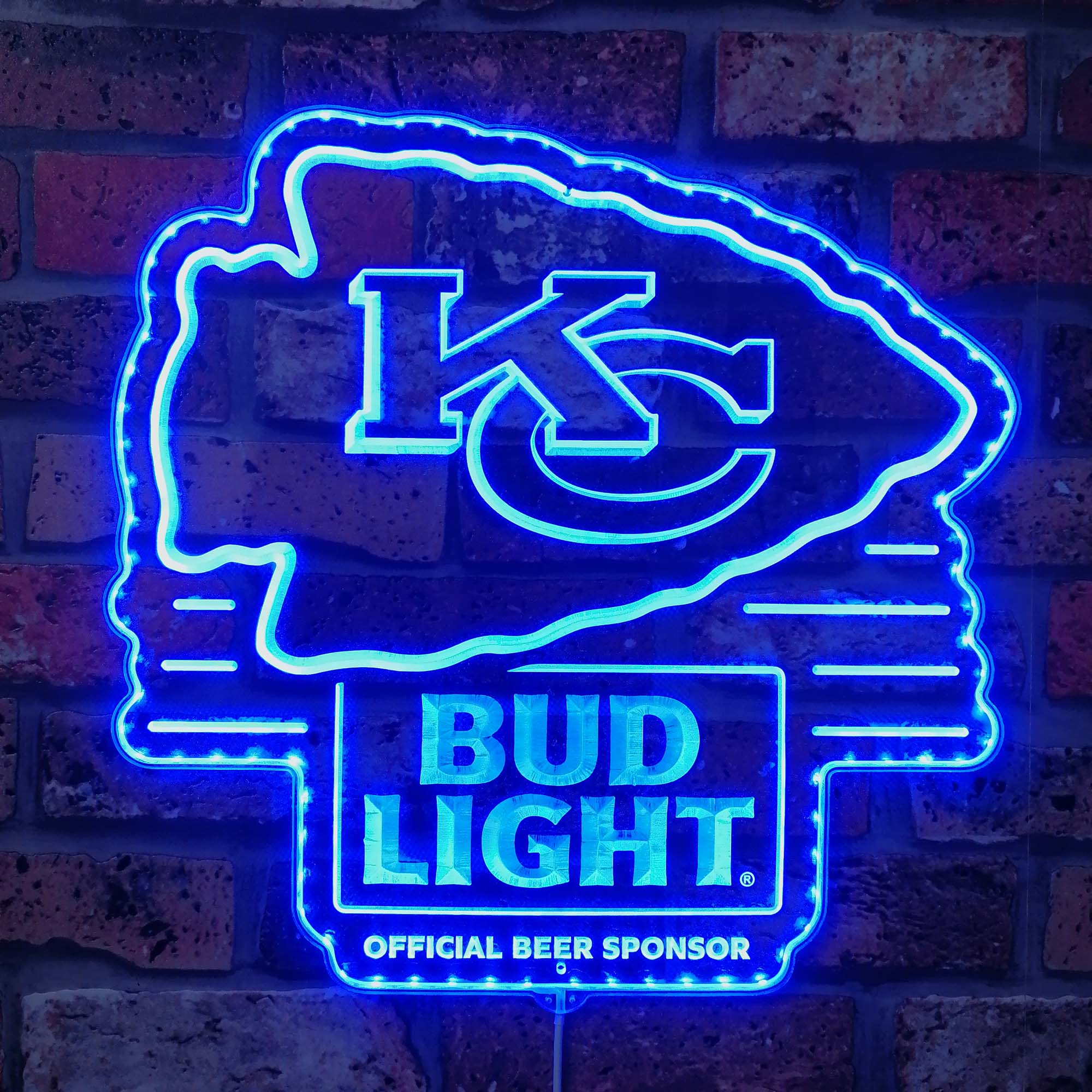 Kansas City Chiefs Bud Light Dynamic RGB Edge Lit LED Sign