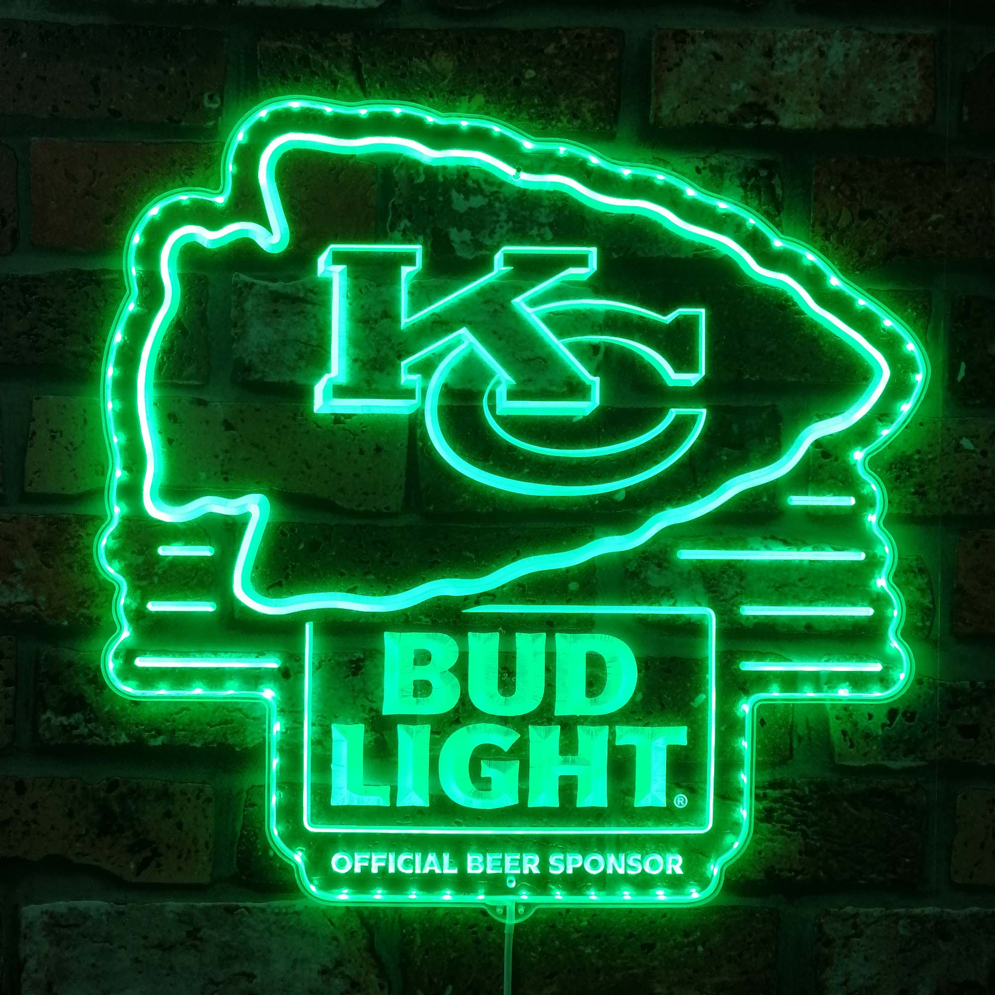 Kansas City Chiefs Bud Light Dynamic RGB Edge Lit LED Sign