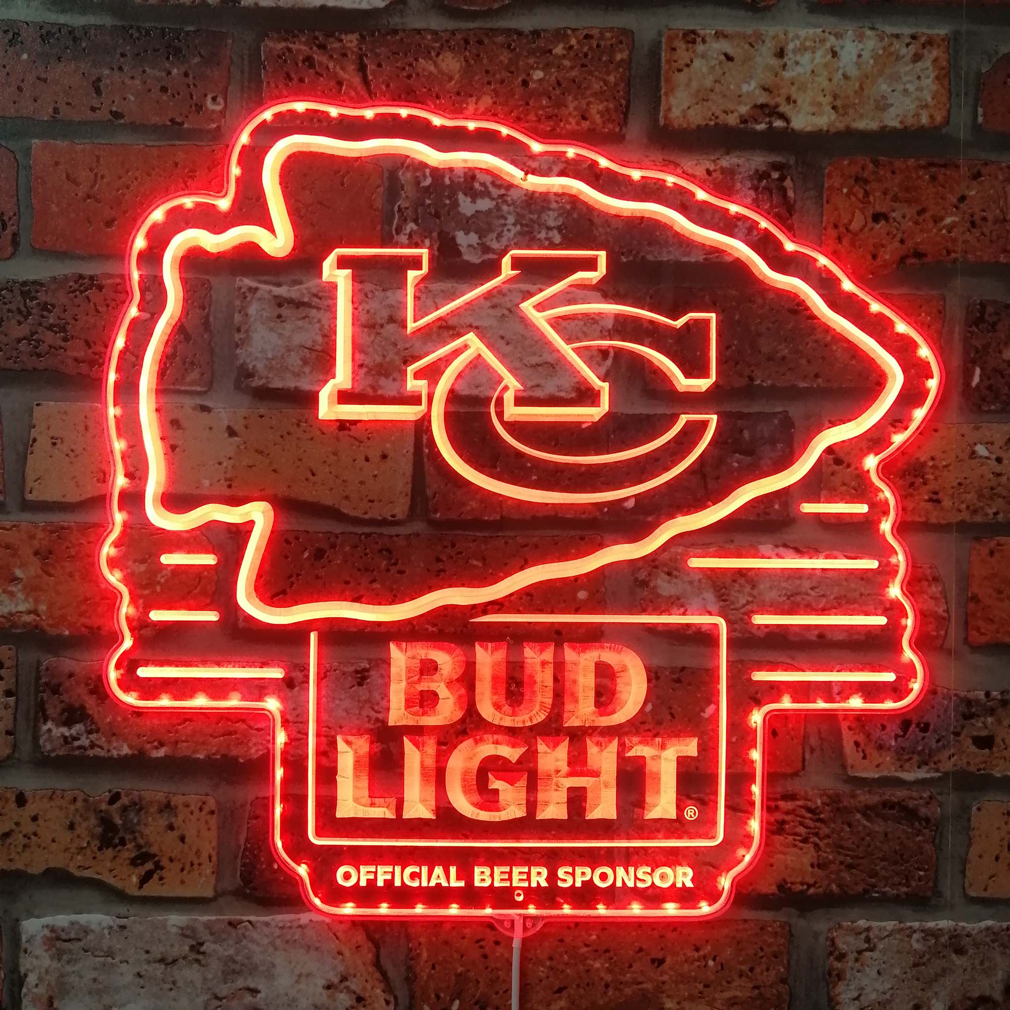 Kansas City Chiefs Bud Light Dynamic RGB Edge Lit LED Sign