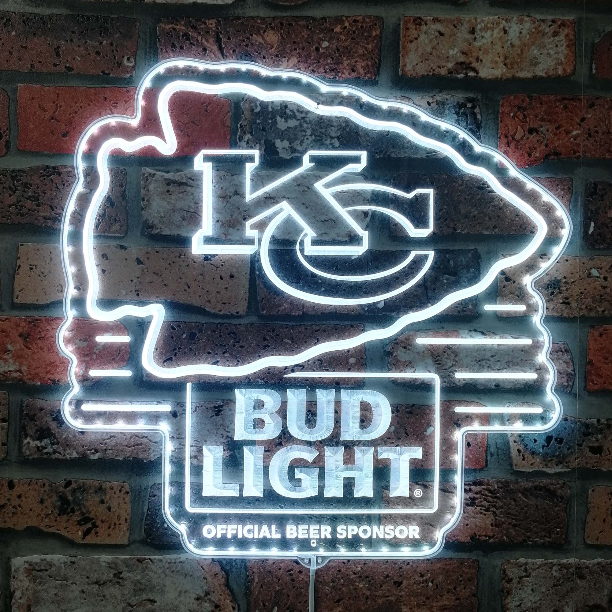 Kansas City Chiefs Bud Light Dynamic RGB Edge Lit LED Sign