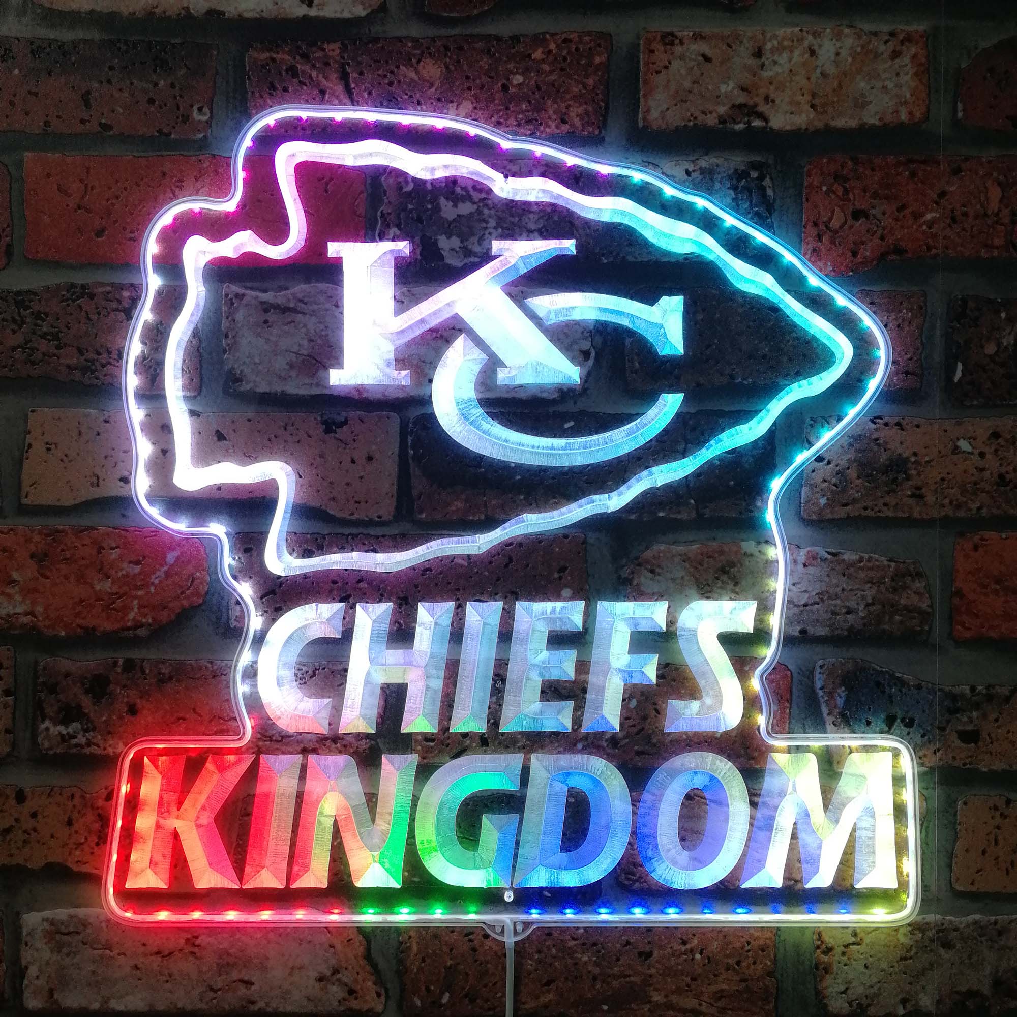 Kansas City chiefs Kingdom Dynamic RGB Edge Lit LED Sign