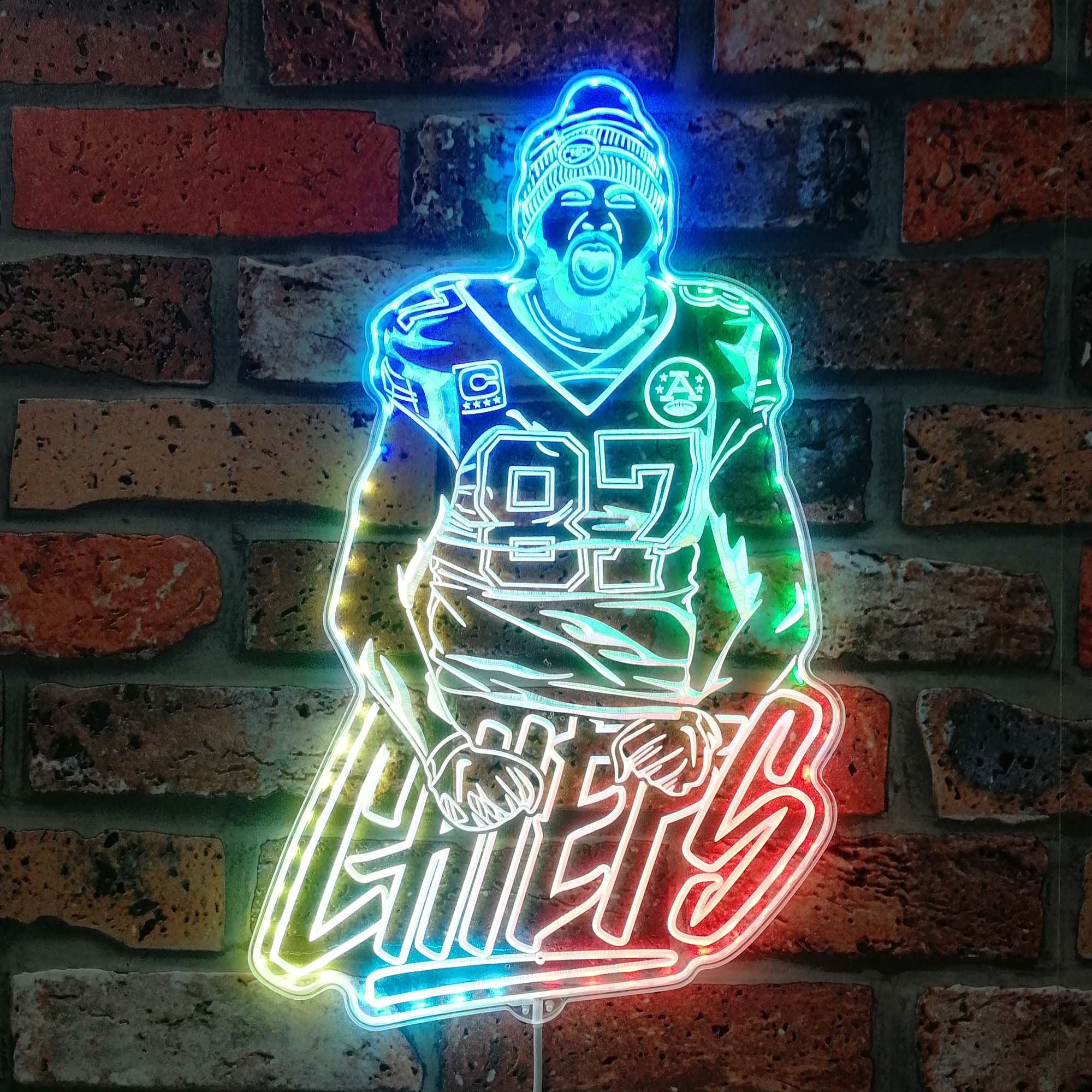 Travis Kelce Kansas City Chiefs Dynamic RGB Edge Lit LED Sign