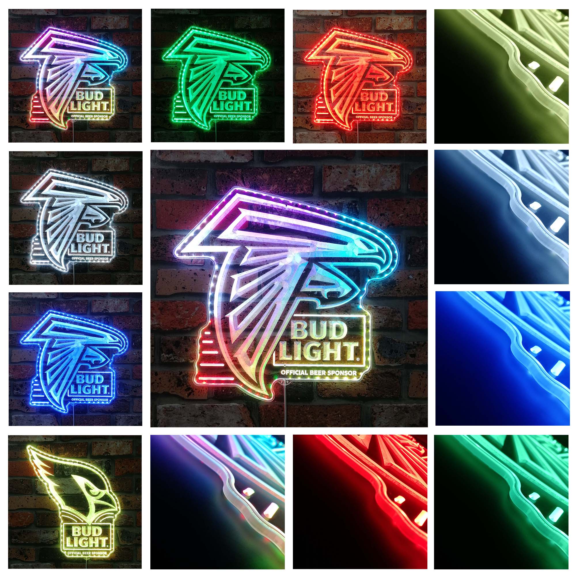 Bud Light & Atlanta Falcons Dynamic RGB Edge Lit LED Sign