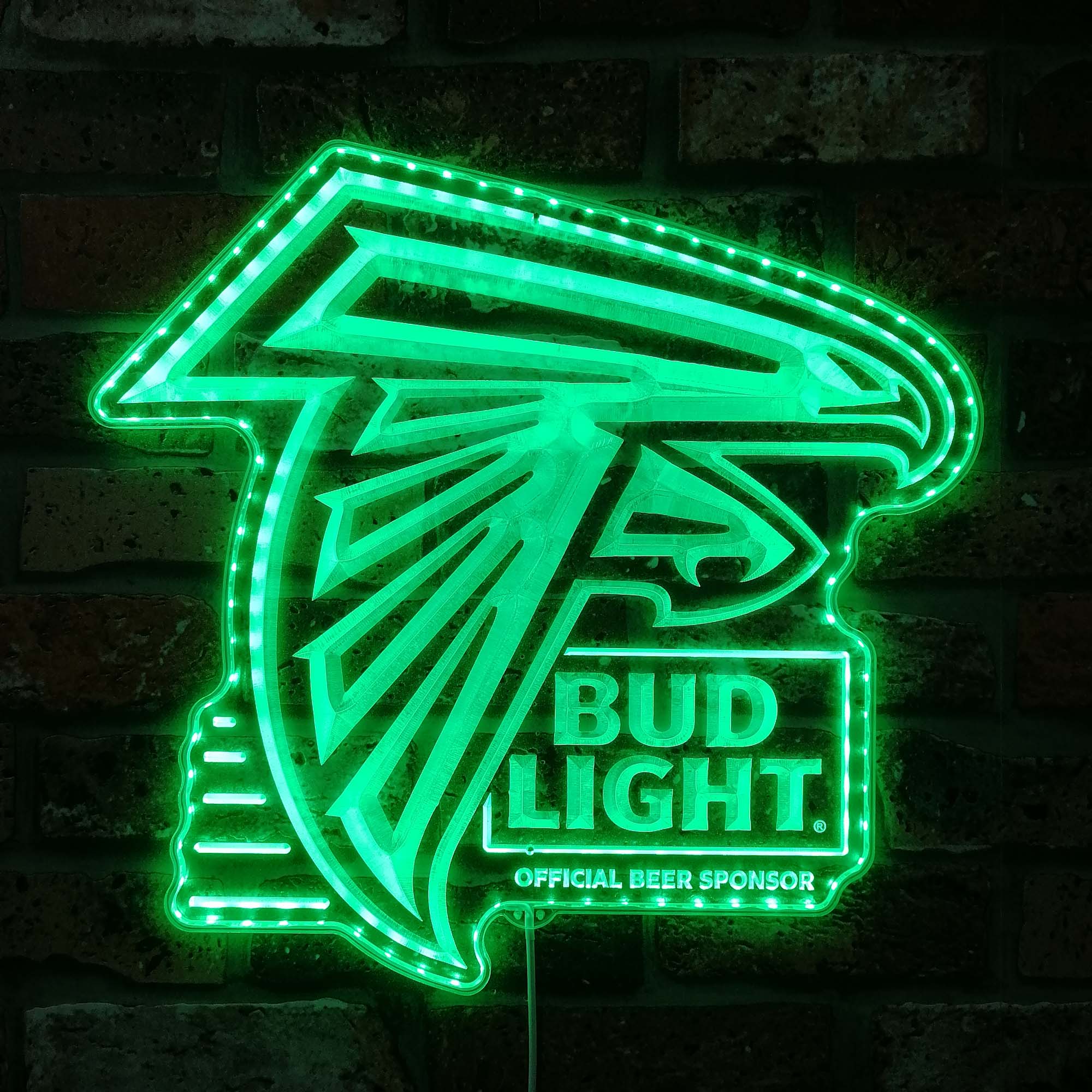 Bud Light & Atlanta Falcons Dynamic RGB Edge Lit LED Sign