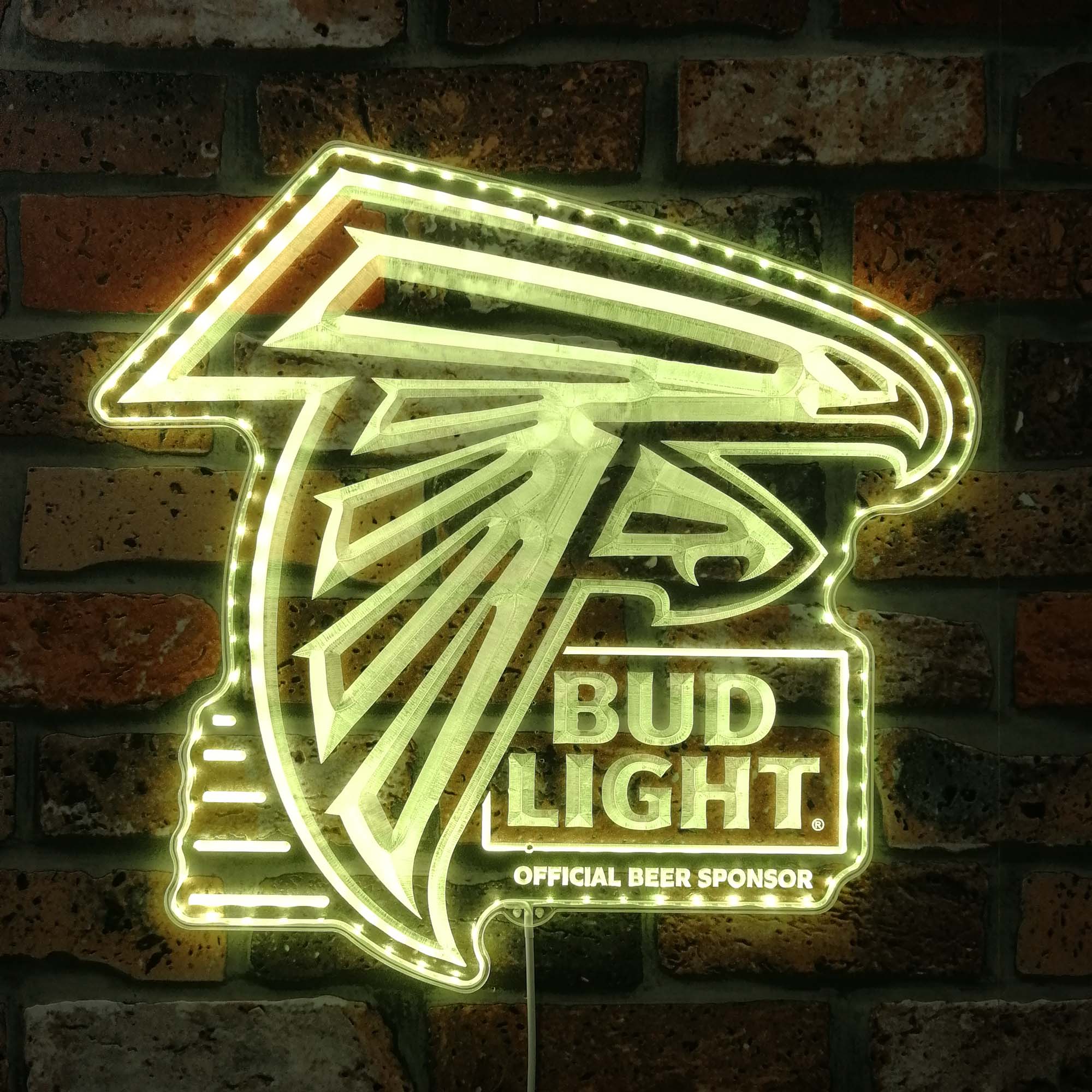 Bud Light & Atlanta Falcons Dynamic RGB Edge Lit LED Sign