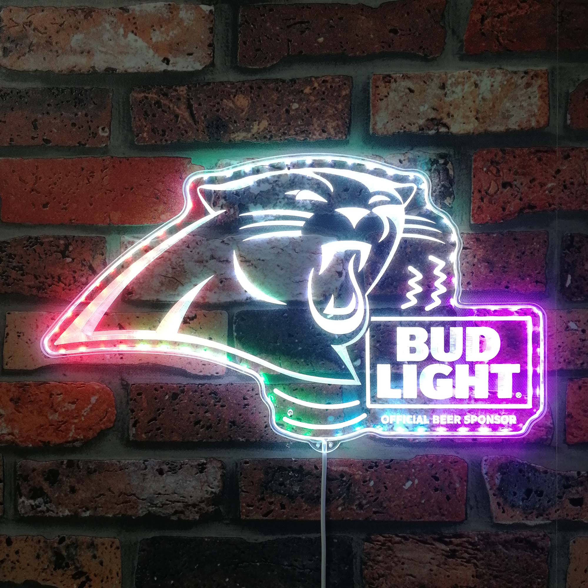 Bud Light & Carolina Panthers Dynamic RGB Edge Lit LED Sign