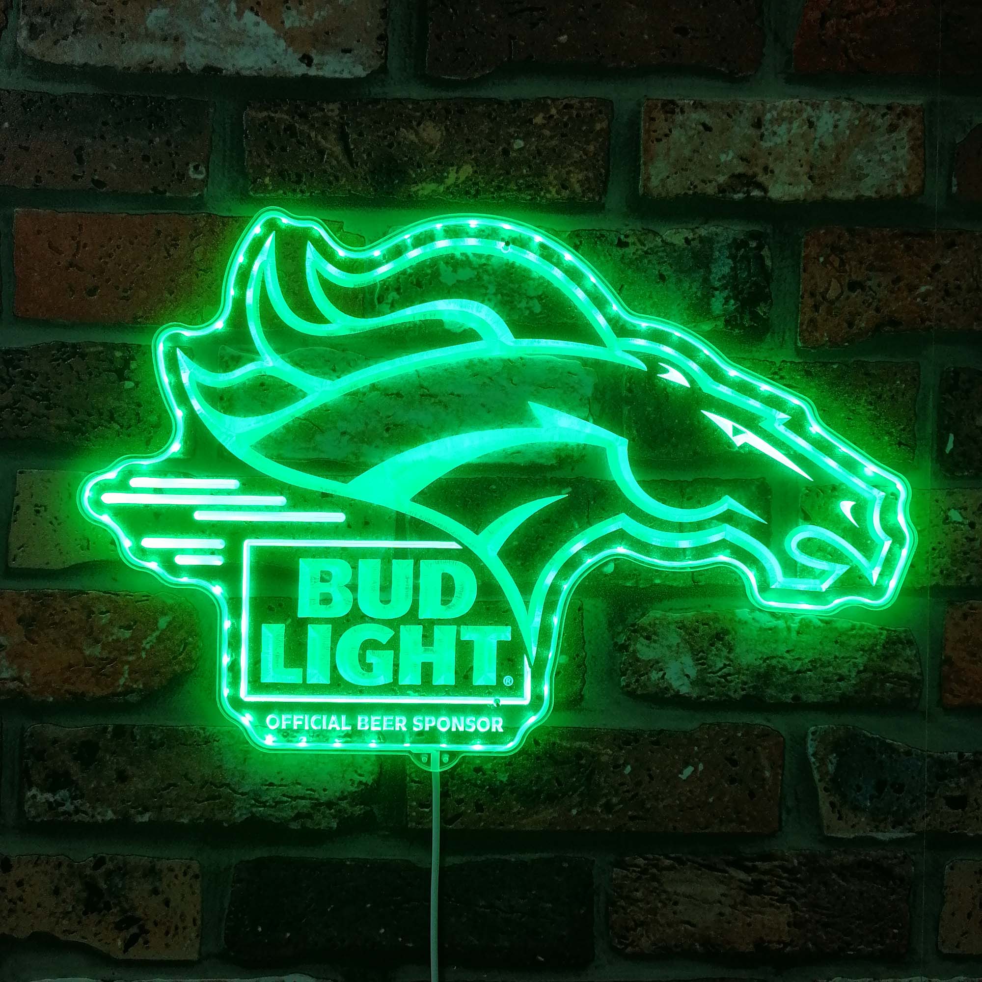 Bud Light & Denver Broncos Dynamic RGB Edge Lit LED Sign