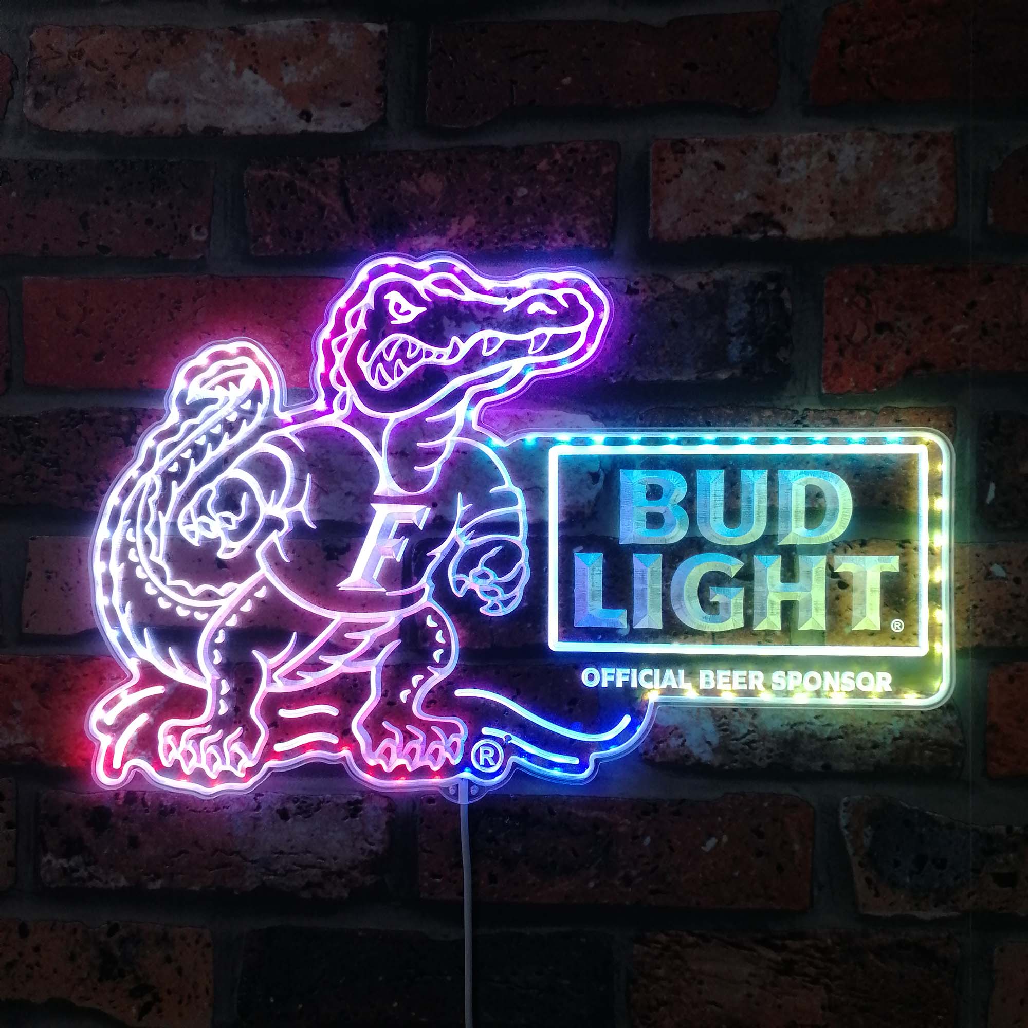 Bud Light & Florida Gators Dynamic RGB Edge Lit LED Sign