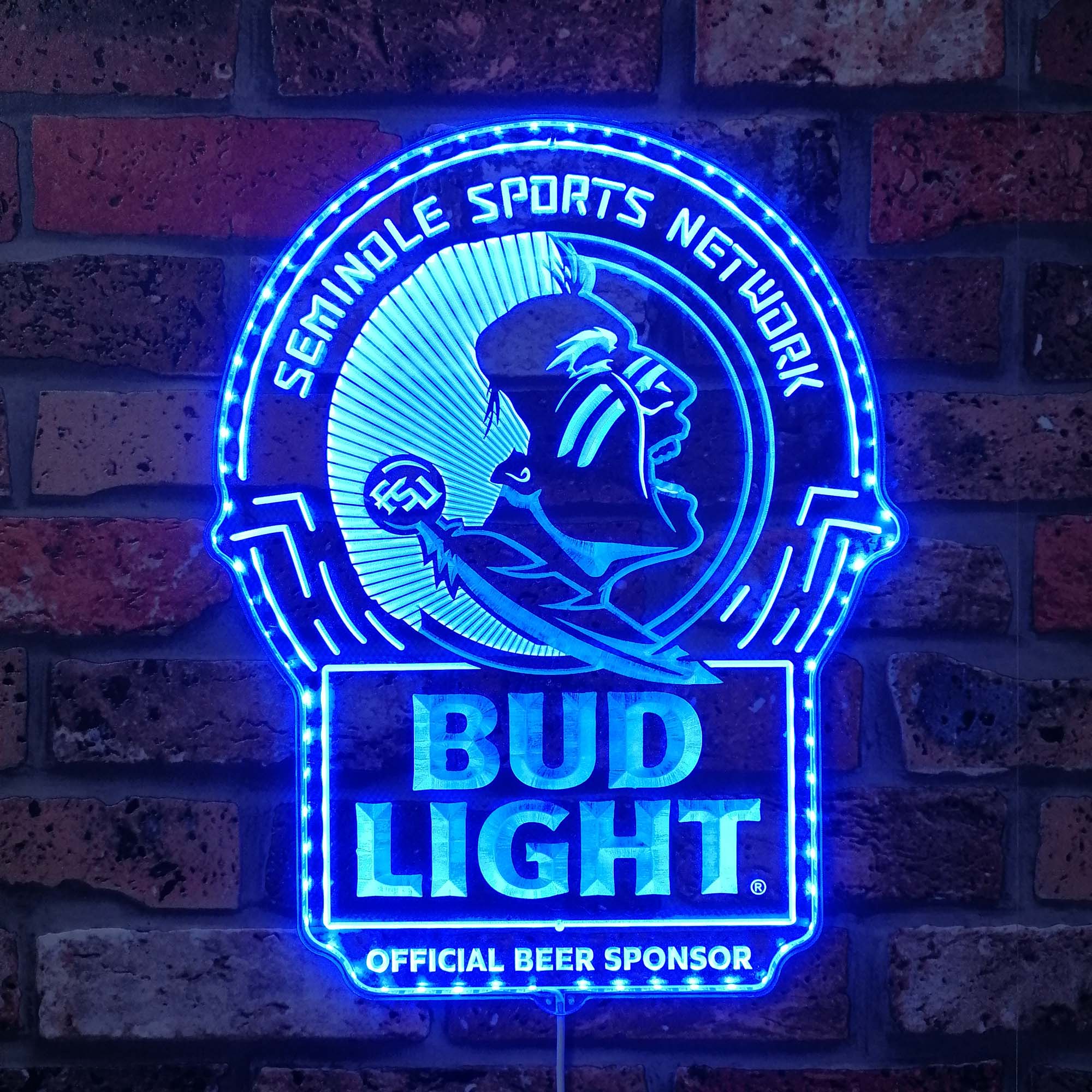 Bud Light & Florida State Seminoles Dynamic RGB Edge Lit LED Sign