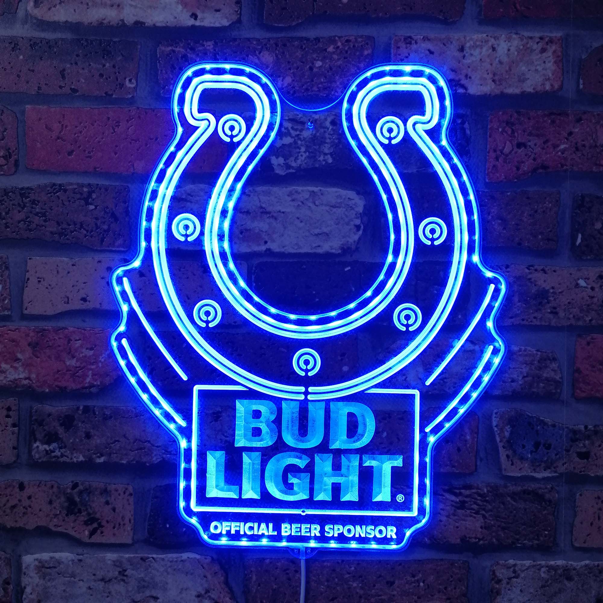 Bud Light & Indianapolis Colts Dynamic RGB Edge Lit LED Sign