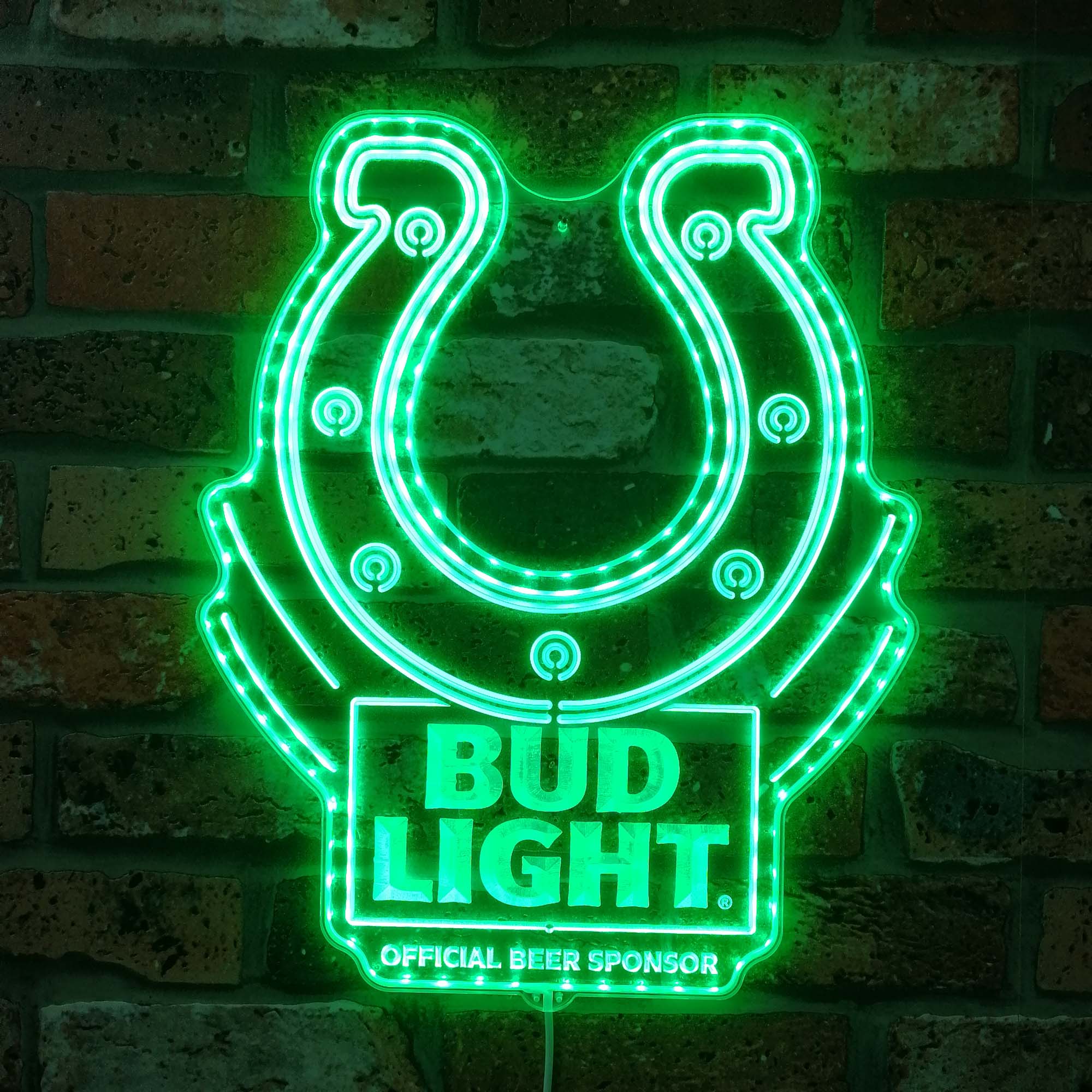 Bud Light & Indianapolis Colts Dynamic RGB Edge Lit LED Sign